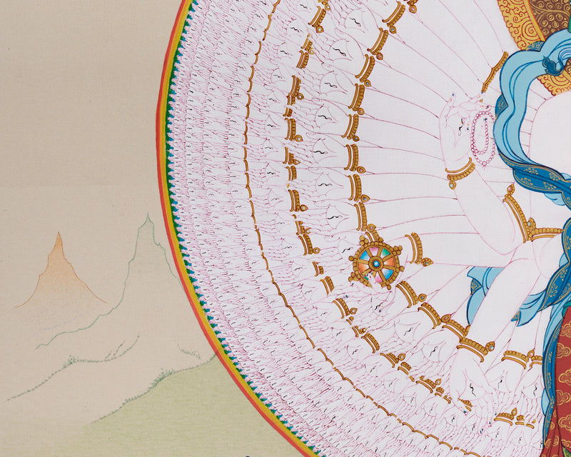 Buddha Avalokiteshvara Thangka | Bodhisattva of Infinite Compassion