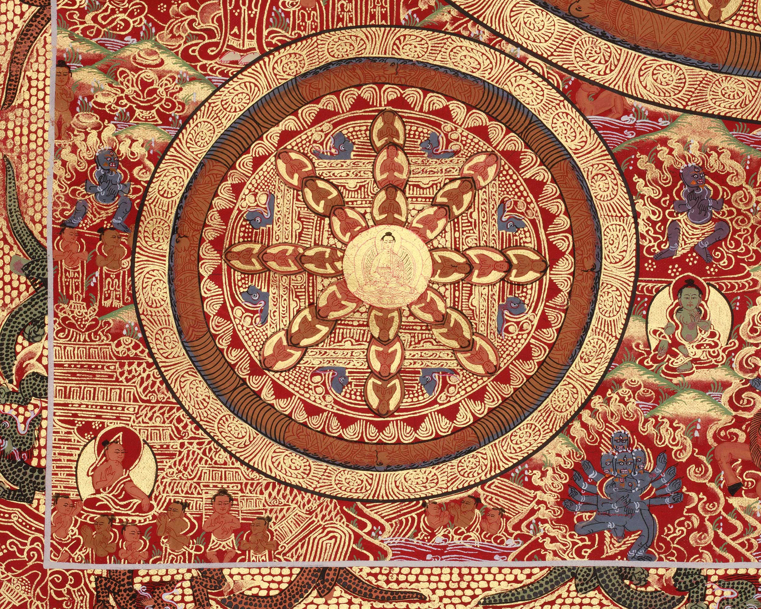 Shakyamuni Buddha Mandala Painting | A Sacred Thangka of Enlightenment and Cosmic Order