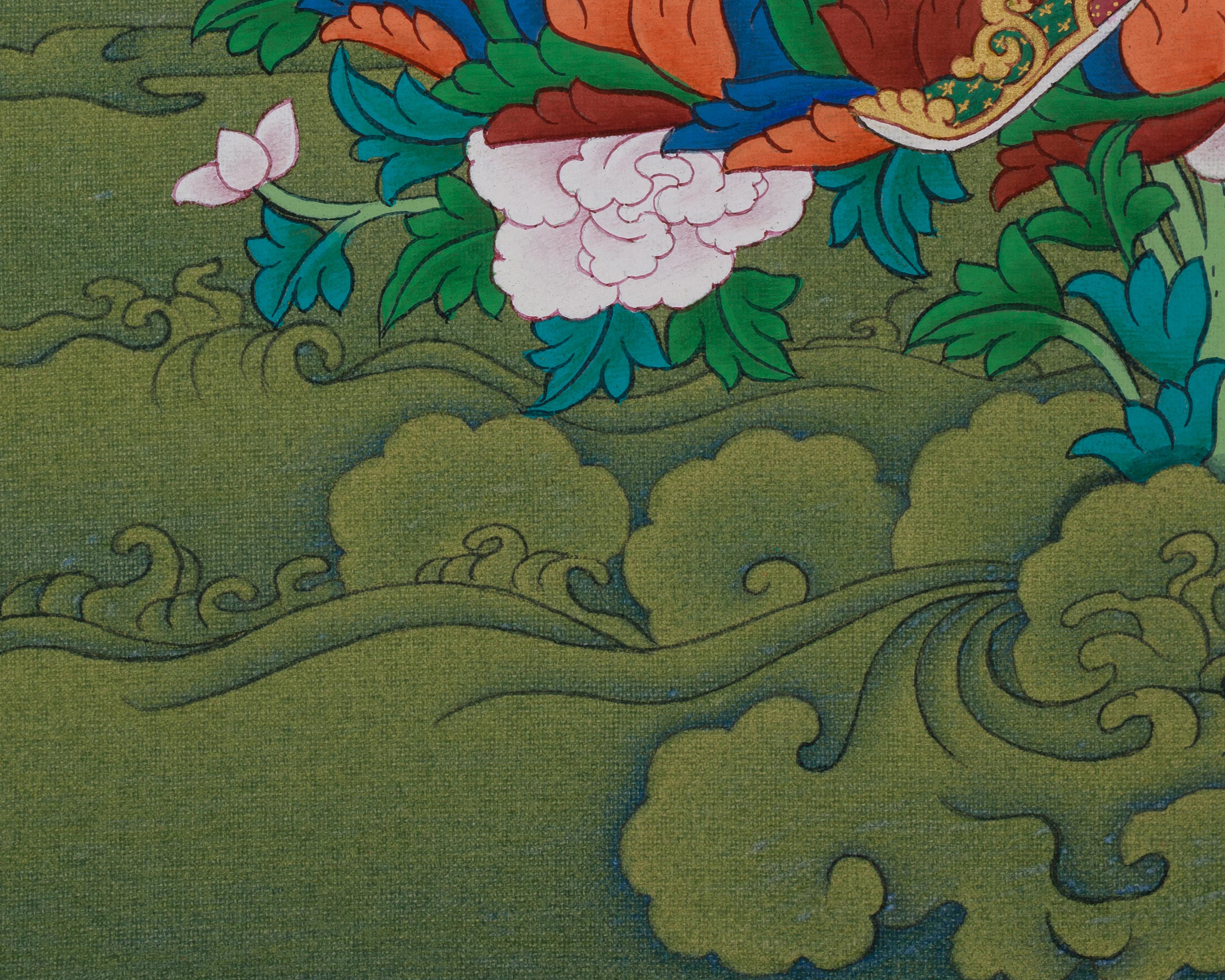 Wisdom Deity Guru Rinpoche Thangka | The Lotus Born Master