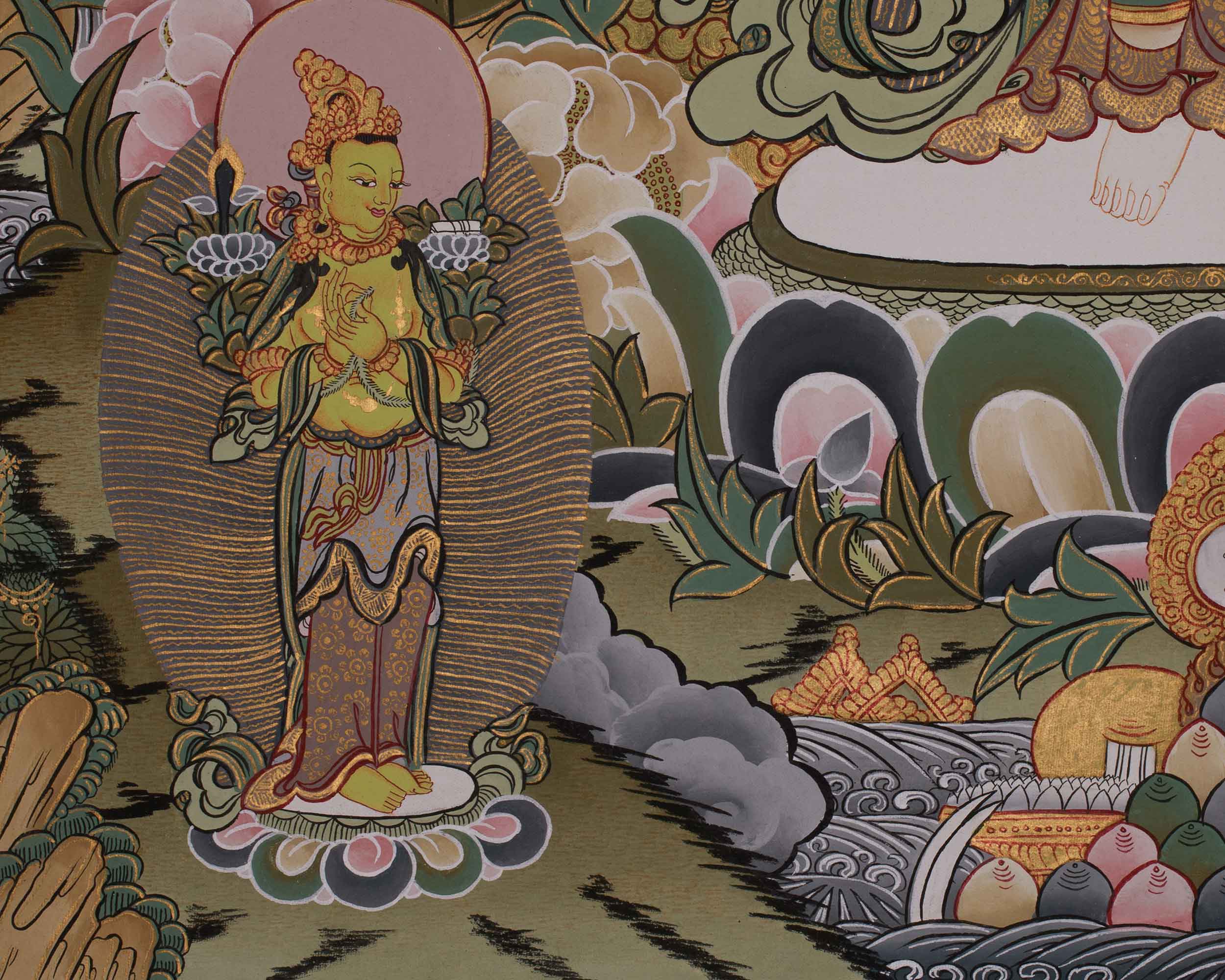Spiritual Thangka Of 1000 Armed Chenrezig | Avalokiteshvara | Meditation Art