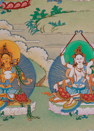 Twenty-One Tara Goddess Thangka | Surya Gupta Tradition
