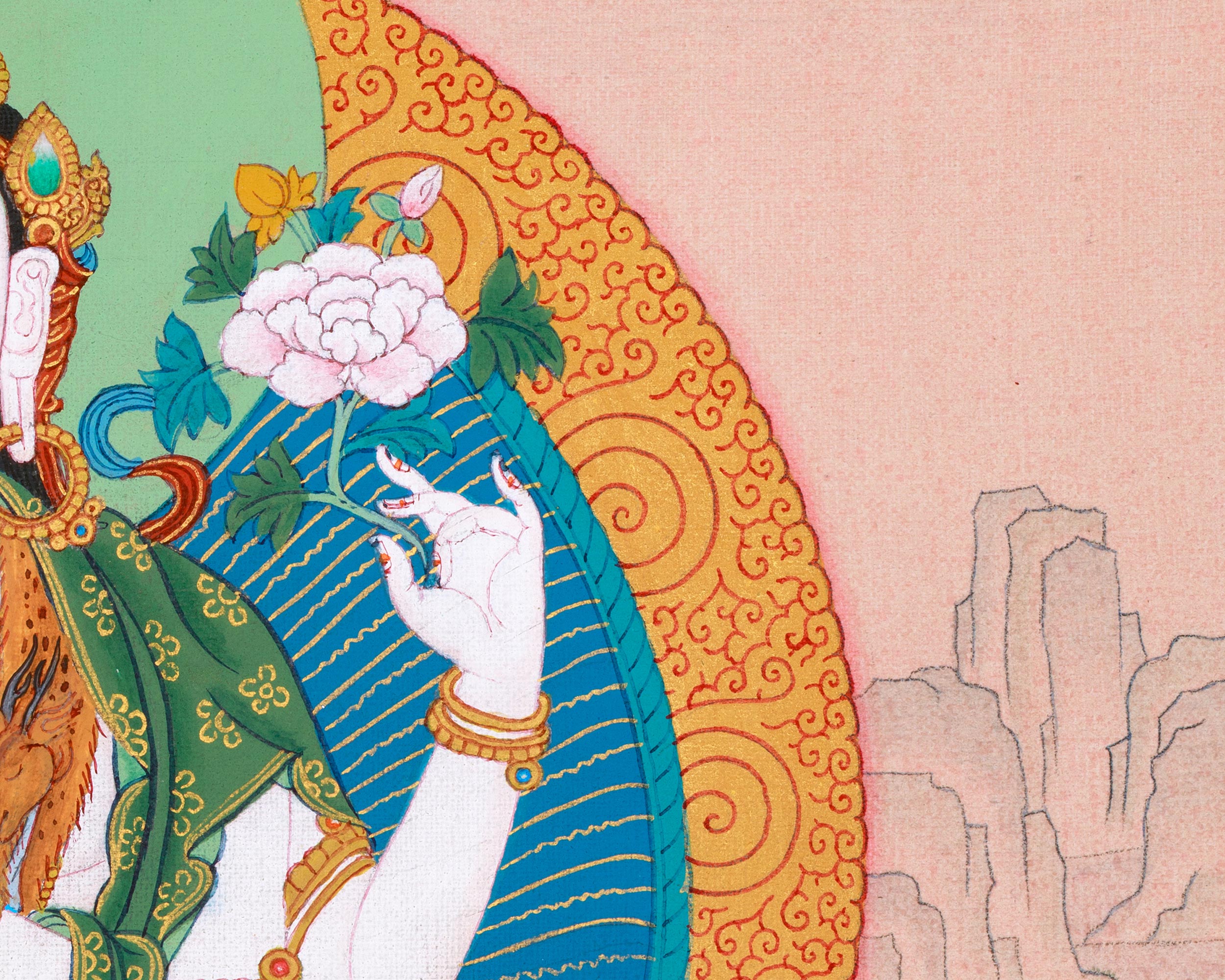 Four Arm Chenrezig Thangka | Tibetan Buddhist Art