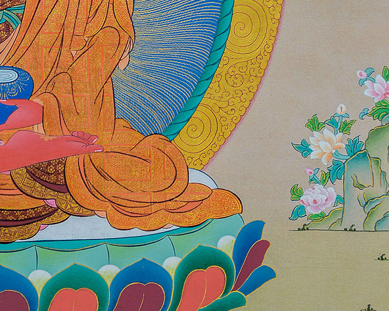 Traditional Buddha Amitabha Thangka | Buddha Deity Artwork | Buddhist Wall Decor