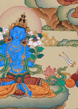 Rigsum Gonpo Thangka | Assembly of Manjushri, Chenrezig, Vajrapani