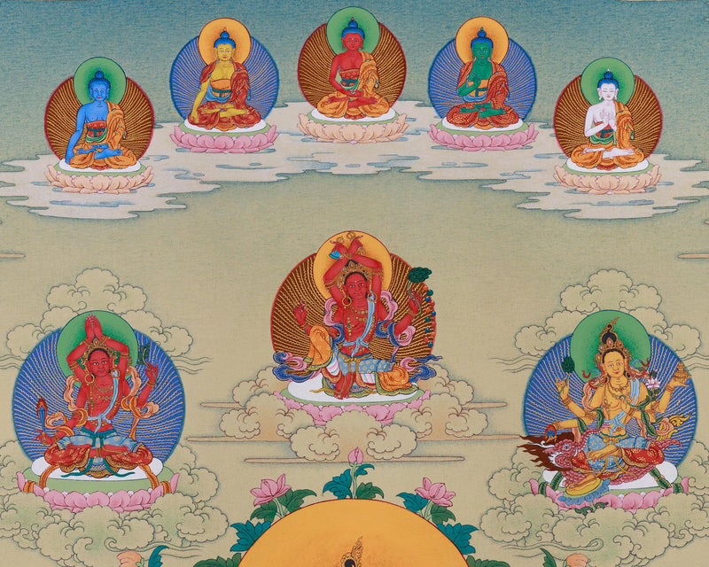 Twenty-One Tara Thangka of Surya Gupta Tradition | Hand-Painted Artwork