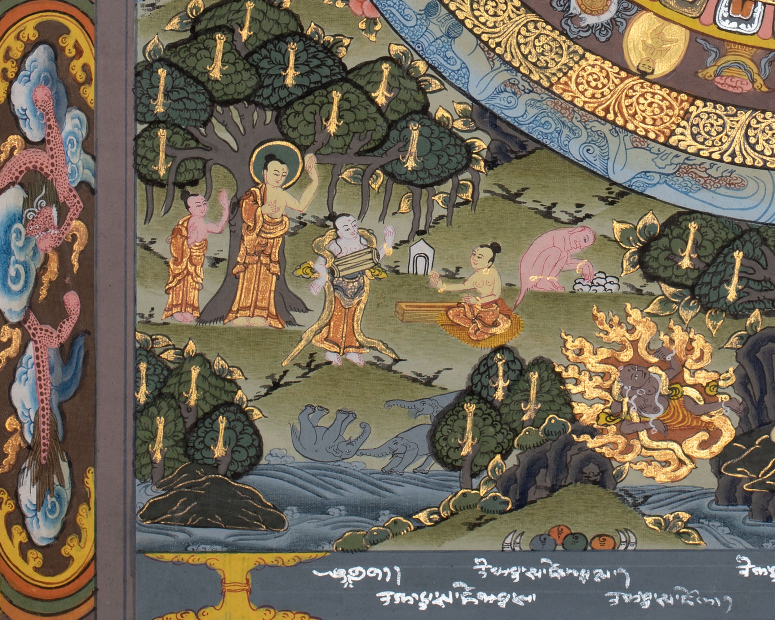 Vintage Tibetan Buddha Mandala Thangka | Buddhist Artwork