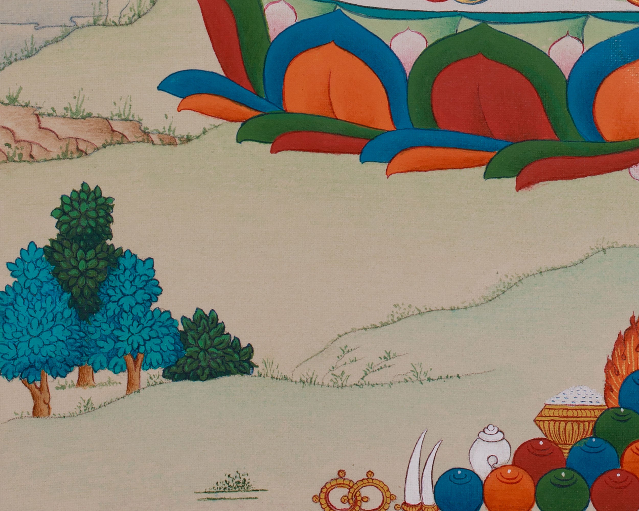 33cm Compassion Buddha, Chenrezig Painting | Bodhisattva of Infinite Mercy