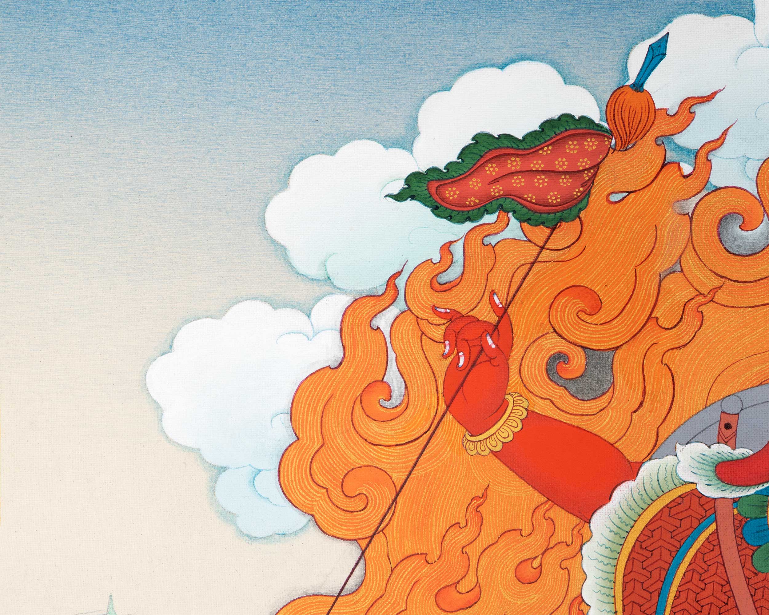 Sonrig Chegha Thangka Print | The Divine Guardian of the Faith | Spiritual Wall Decoration