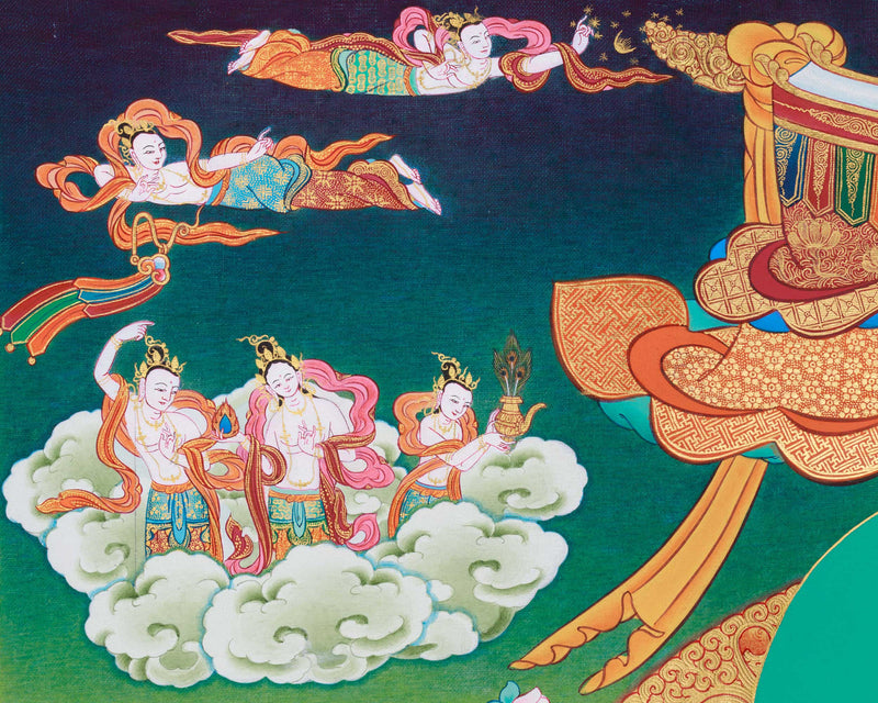 Buddha Shakyamuni Prayer Thangka | Hand-Painted Buddhist Deity Painting