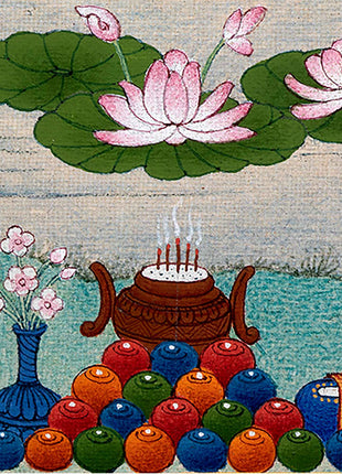Tibetan Manjushri Thangka Painting | The Wisdom Deity Art for Spiritual Enlightenment | Hand Painted Artwork