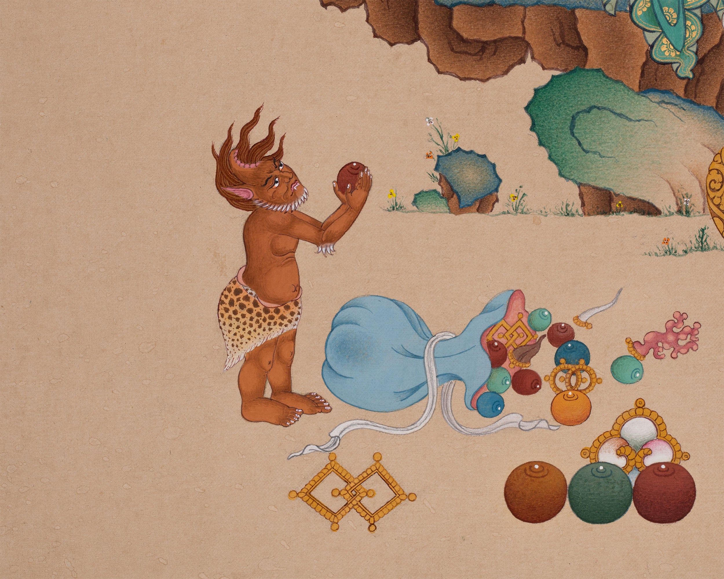 Manifest Financial Blessings with the Guardian of Wealth Dzambhala Thangka
