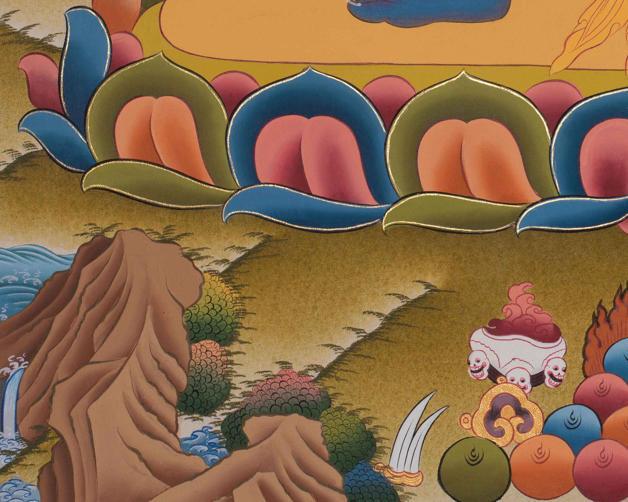 Vajrapani Bodhisattva Thangka Painting | Vairocana Buddha Thangka | Buddhist Art