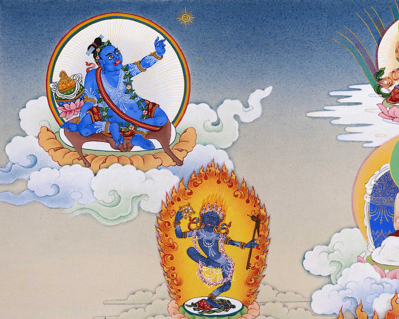 The Embodiment of Tantric Wisdom: A Hand-Painted Hevajra Thangka