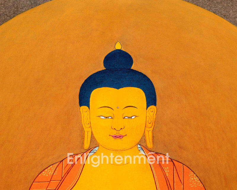 Tibetan Buddha Shakyamuni Painting | Himalayan Art of Gautama Buddha | Traditional Thangka Paiting