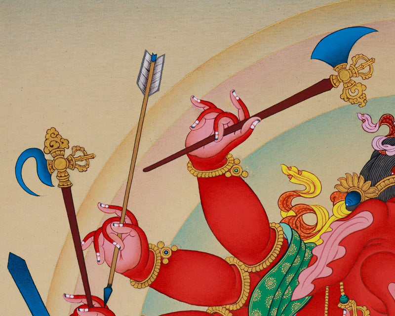 12-Armed Ganesh Thangka Print | Ganapati Artwork | Traditional Tibetan Art