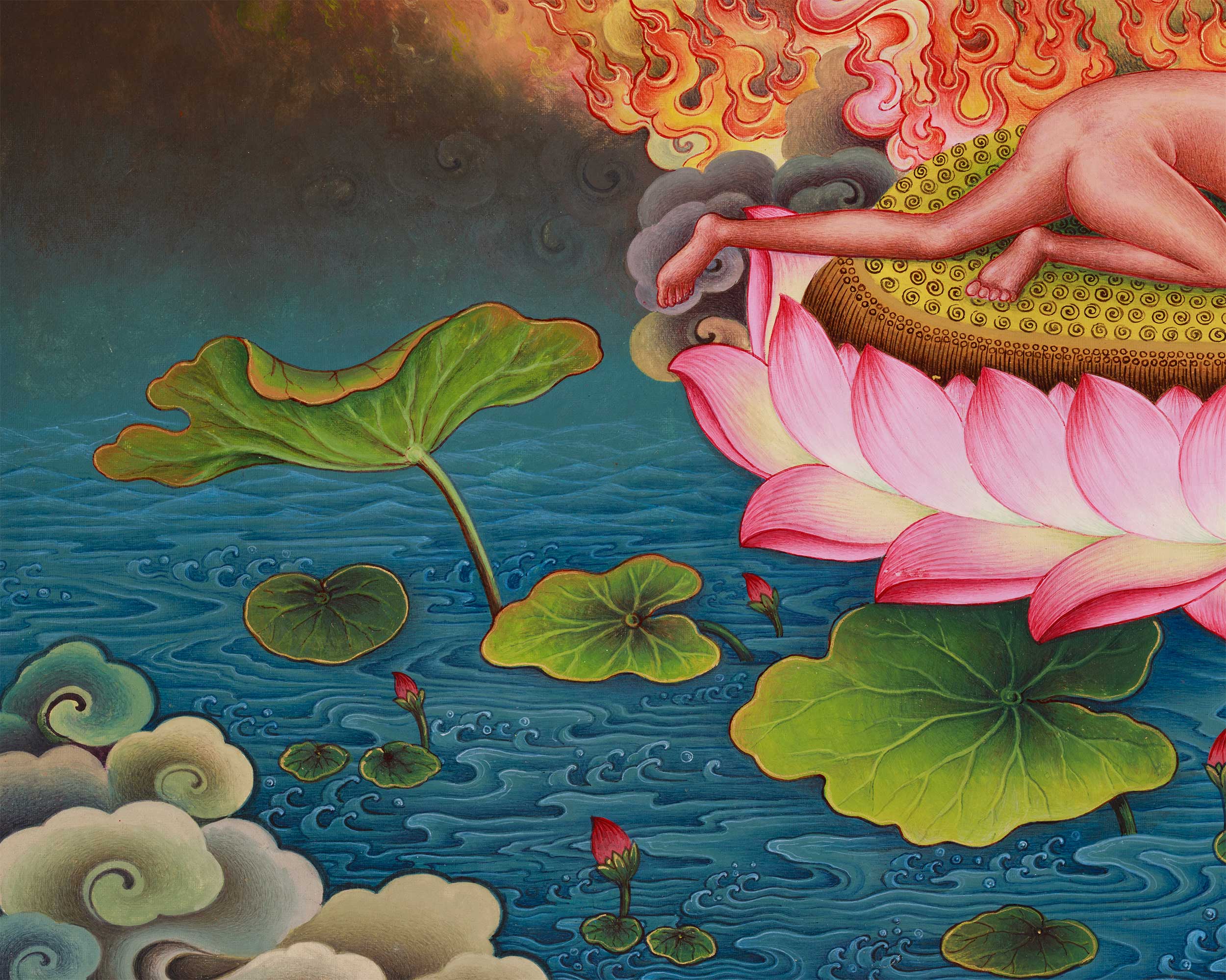 Vidyadhari Yogini, Flying Vajrayogini Giclee Print | Sky-Dancer of Wisdom and Fierce Compassion