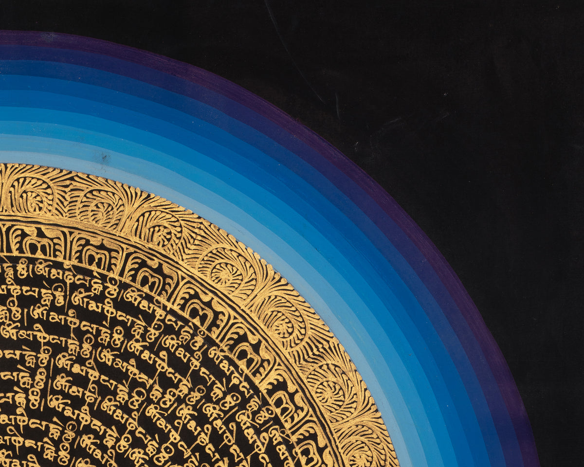 Sacred Tibetan Mantra Mandala | Traditional Spiritual Art | Meditation Altar