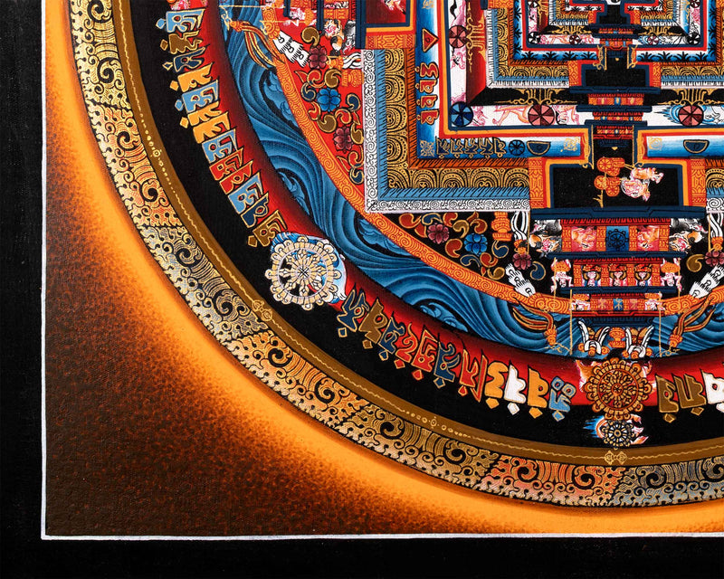 Kalachakra Mandala Thangka For Spiritual Enlightenment | Hand-Painted Mandala Thangka | Traditional Buddhist Artwork