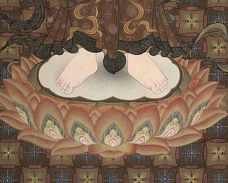 Ksitigarbha Mantra Thangka Print | Buddhist Art | Himalayan Wall Decor