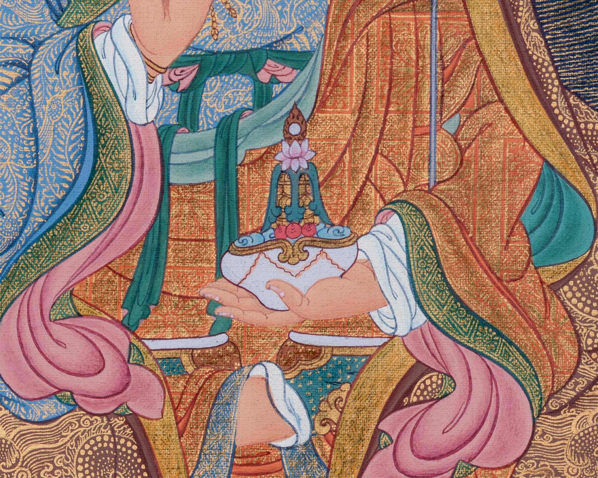 Guru Rinpoche Thangka Print | The Lotus Born Master | Traditional Padmasambhava Artwork