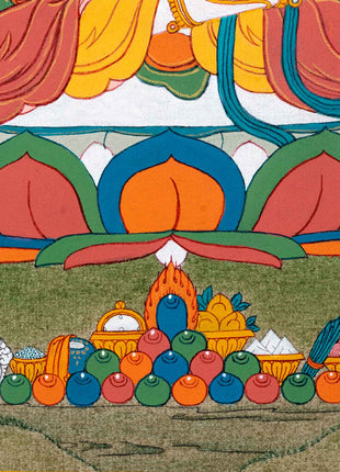 Vajrasattva Thangka in Authentic 24K Gold | Traditional Dorsem Painting | Buddhist Thangka Art