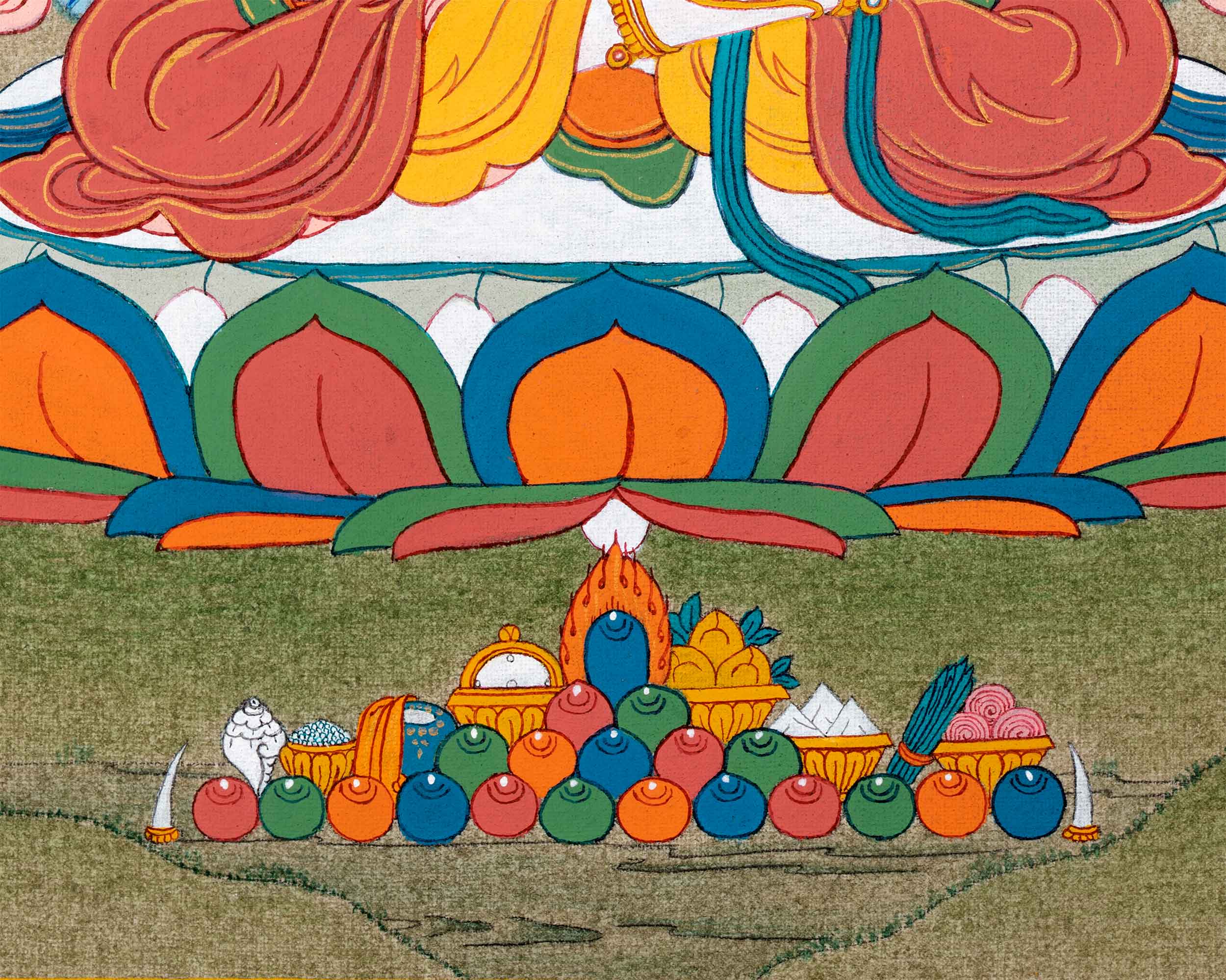 Vajrasattva Thangka in Authentic 24K Gold | Traditional Dorsem Painting | Buddhist Thangka Art