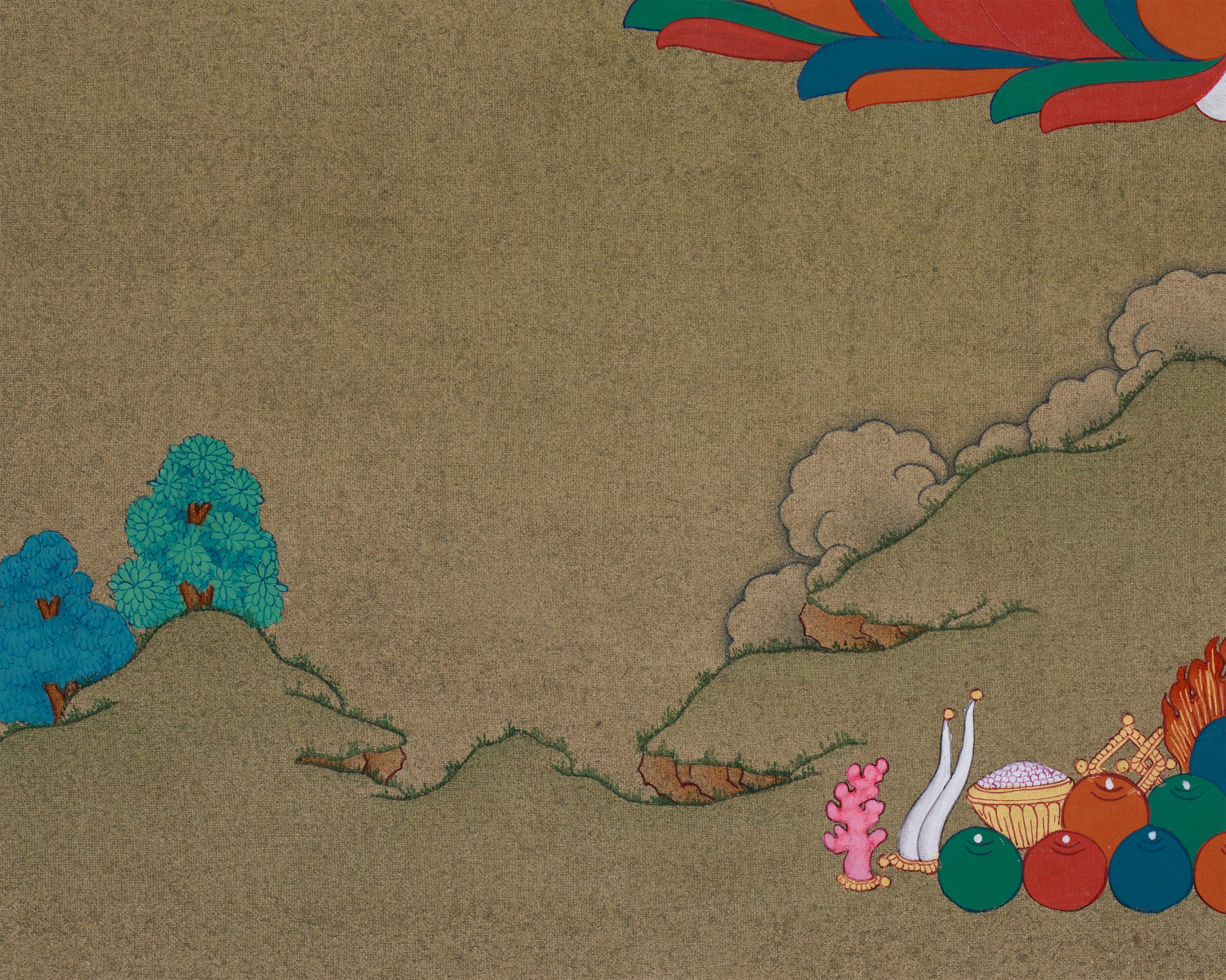 Female Bodhisattva White Tara Painting | The Goddess of Healing and Longevity