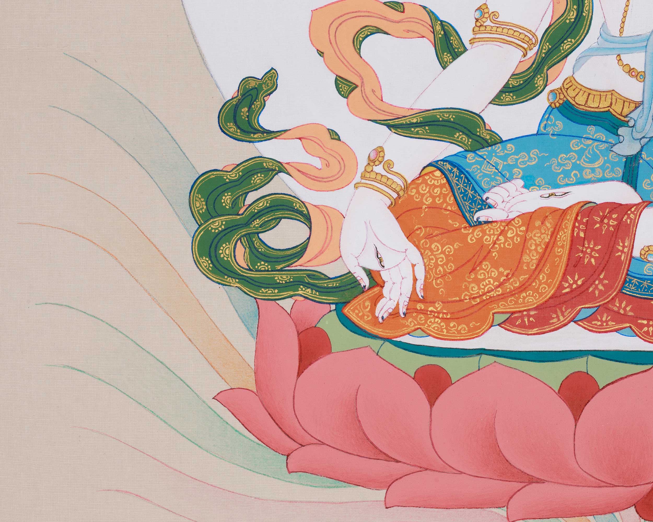 Goddess of Longevity, White Tara Thangka | Buddhist Healing Deity