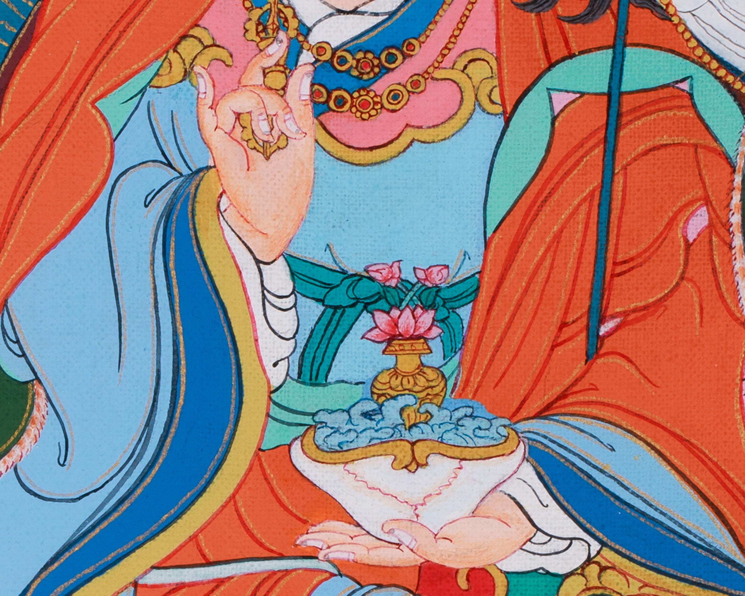 Enlightened Master, Guru Padmasambhava Thangka | Tibetan Buddhism