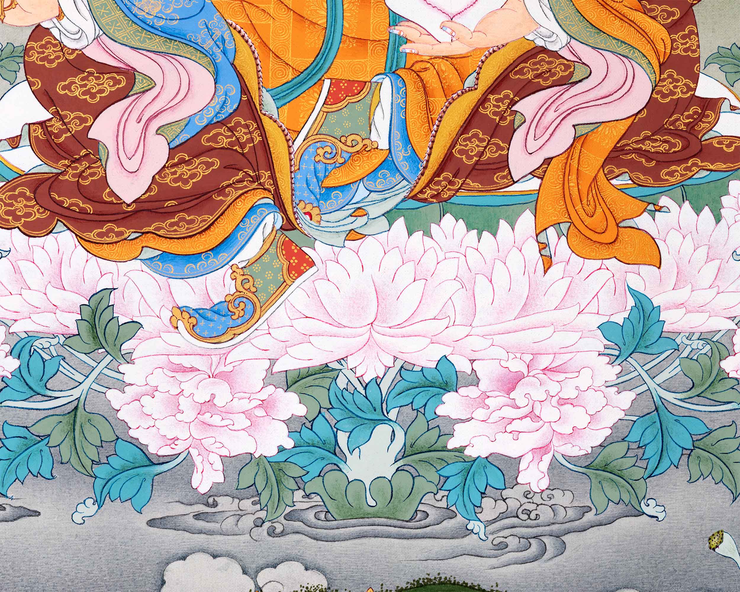 Sacred Guru Rinpoche Thangka | Authentic Tibetan Art for Spiritual Journey | Enlightened Teacher