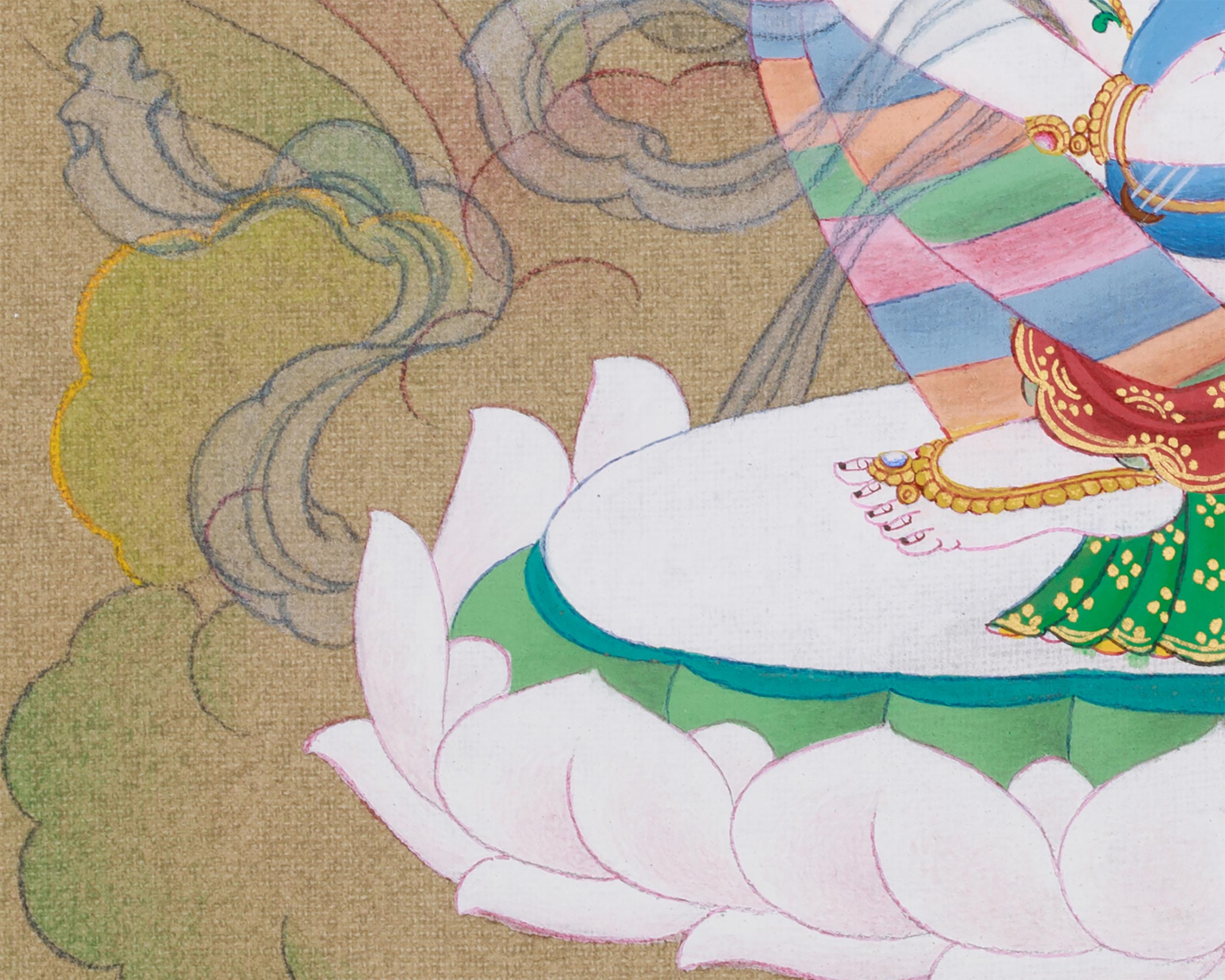 Original Goddess Saraswati Painting | Deity of Arts, Knowledge, and Music