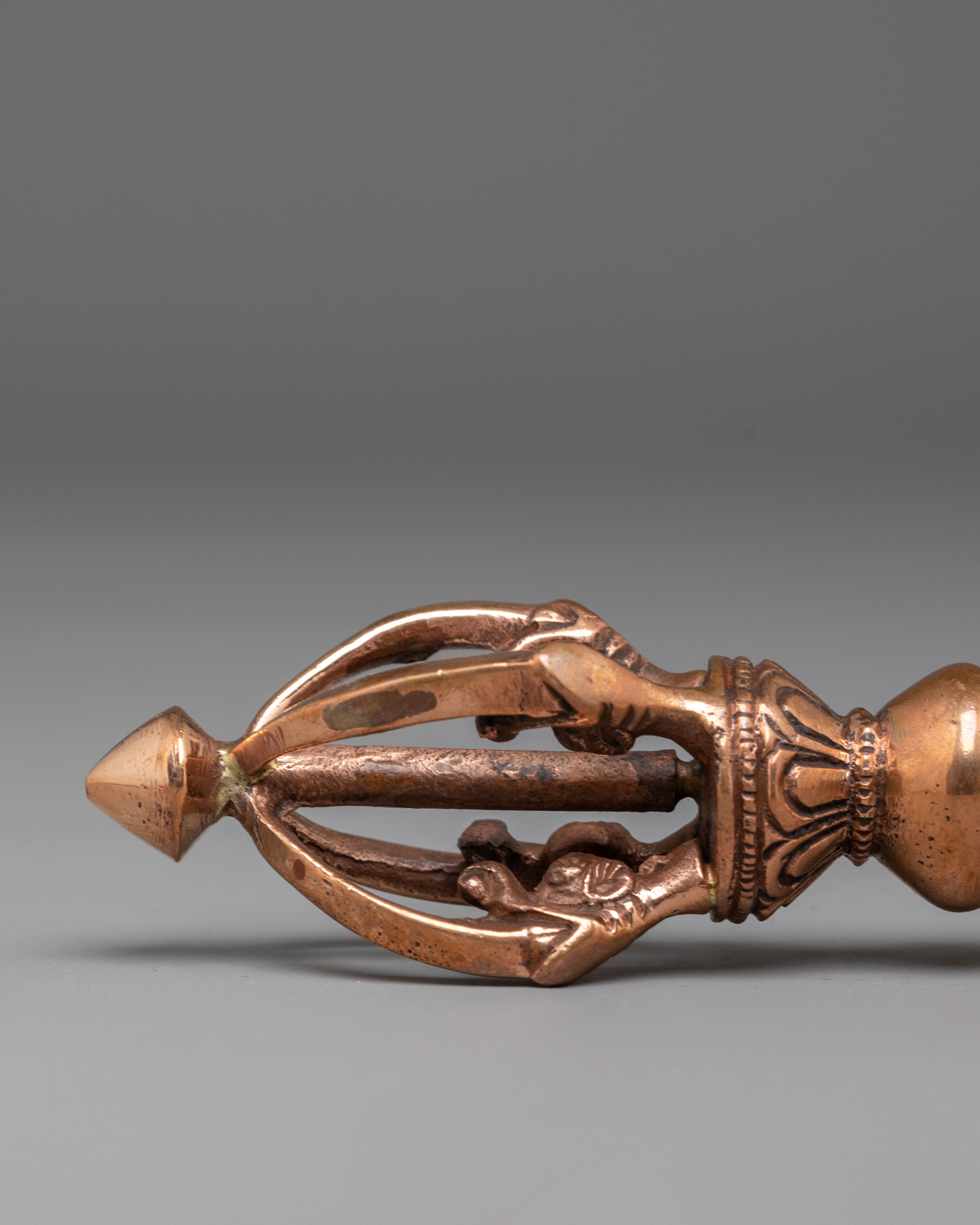 Tibetan Vajra for Ritual Use | Handcrafted Copper Dorje for Meditation