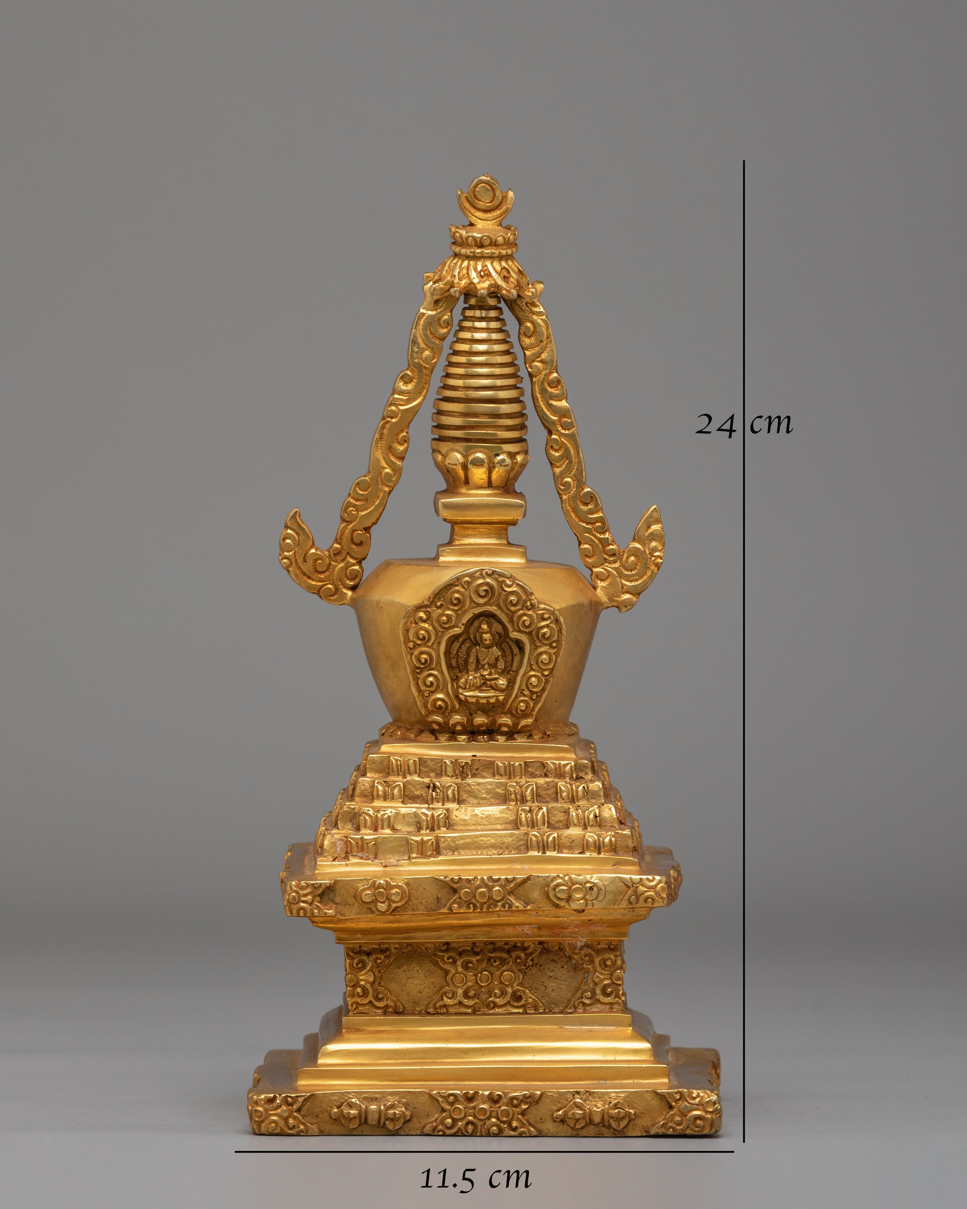 Scared Stupa for Rituals | 24K Gold Plated Buddhist Sacred Art