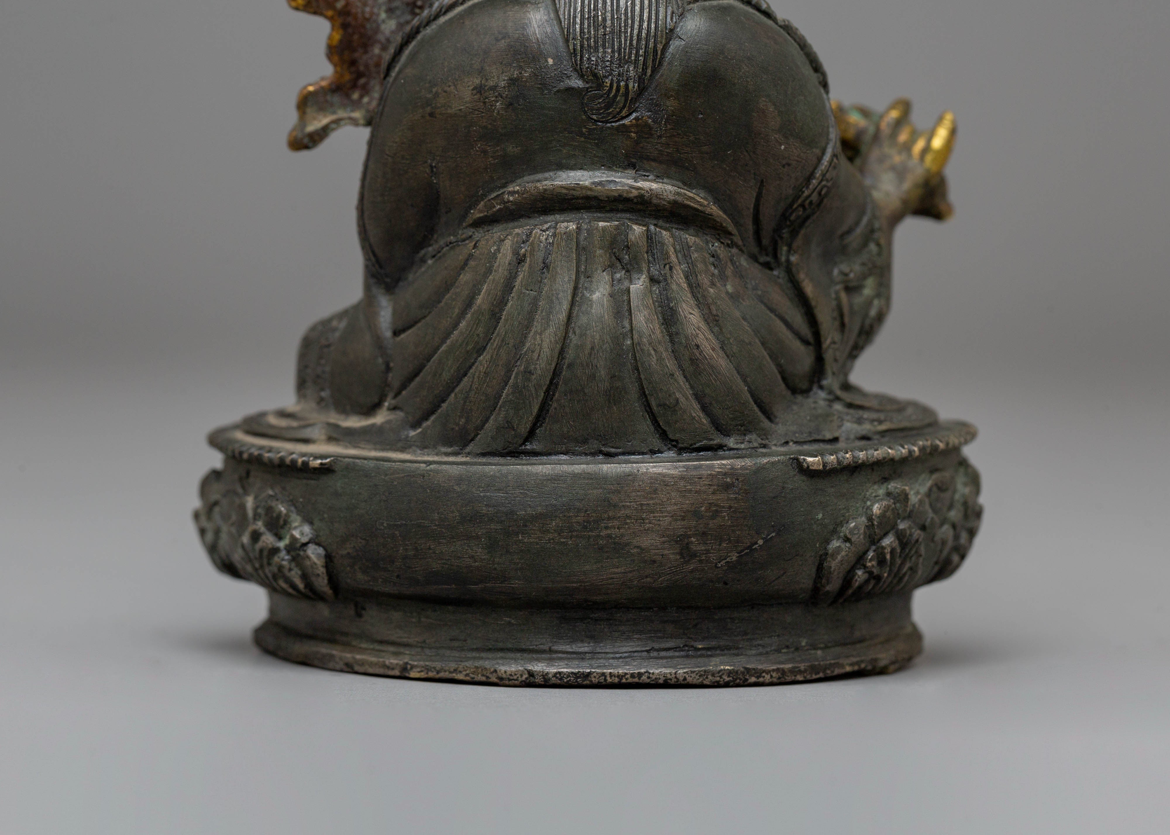 Guru Rinpoche Handmade Dark Oxidized Sculpture | The Precious Master