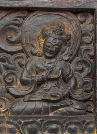 Carved Wooden Sutra Cover | Traditional Art