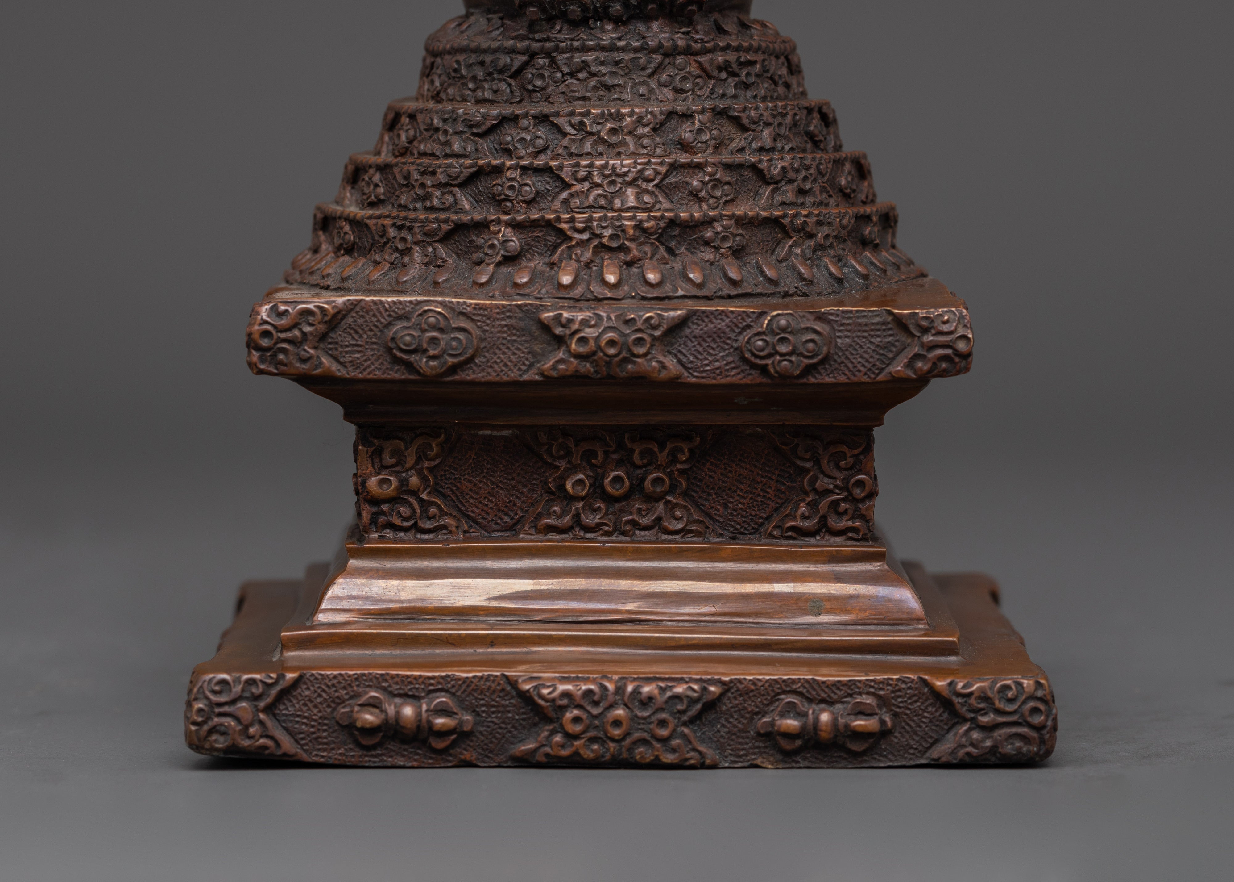 Sacred Copper Stupa for Altar | Buddhist Meditation Stupa