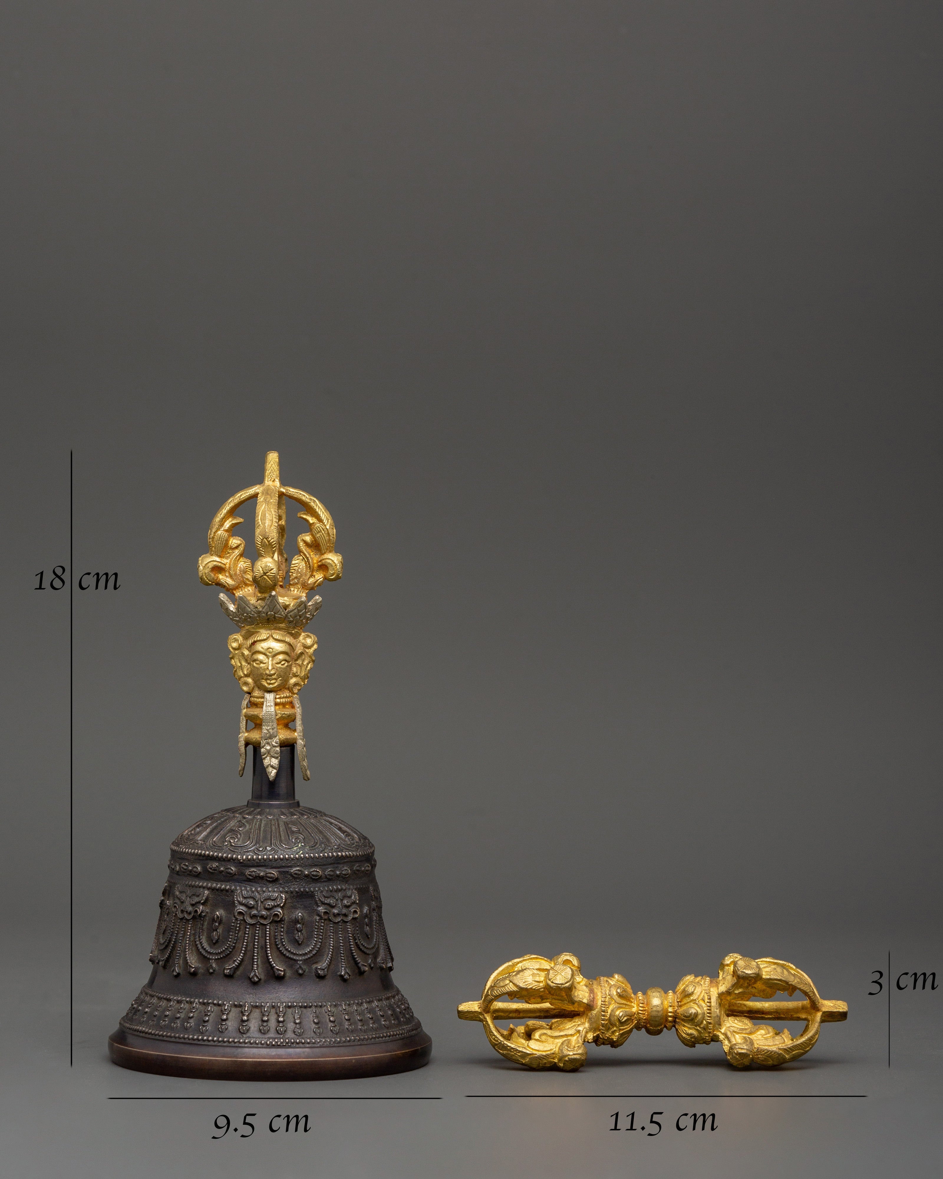 Bell and Vajra Tibetan Ritual Items | Ideal for Meditation and Buddhist Practices