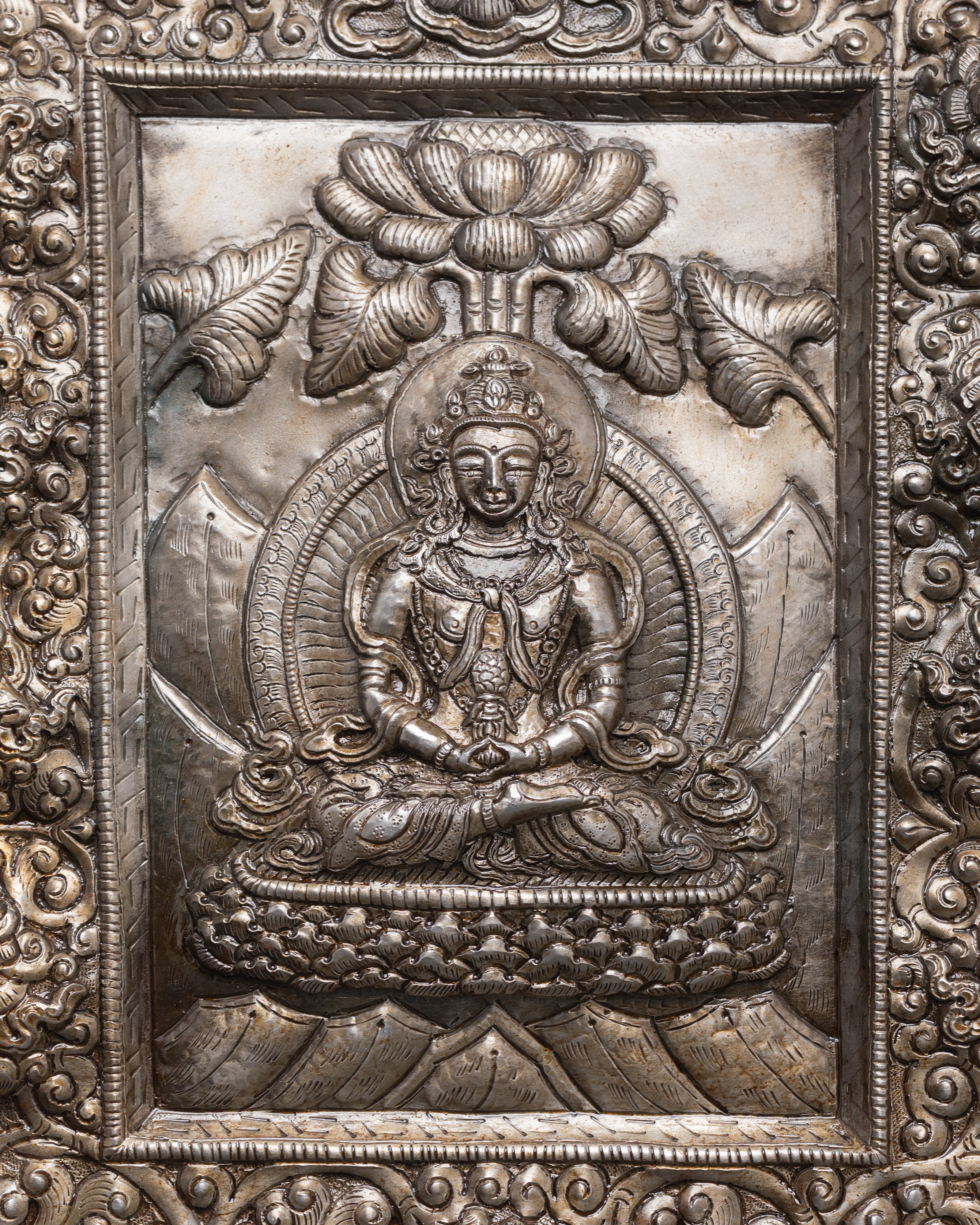 Tibetan Shakyamuni Buddha Metal Thangka | Symbol of Peace and Wellness