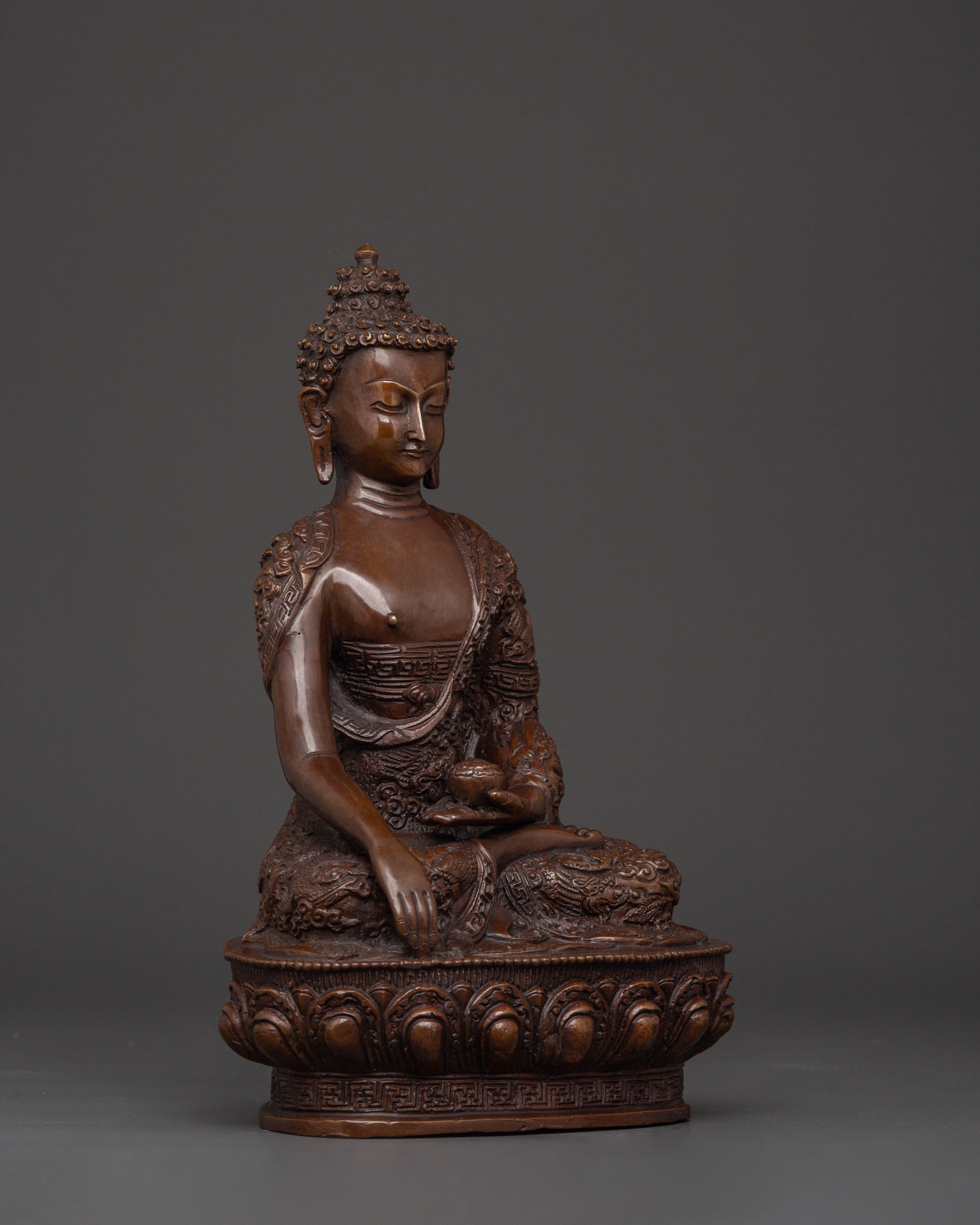Shakyamuni Buddha Meditation Statue | Handcrafted Oxidized Copper Figurine