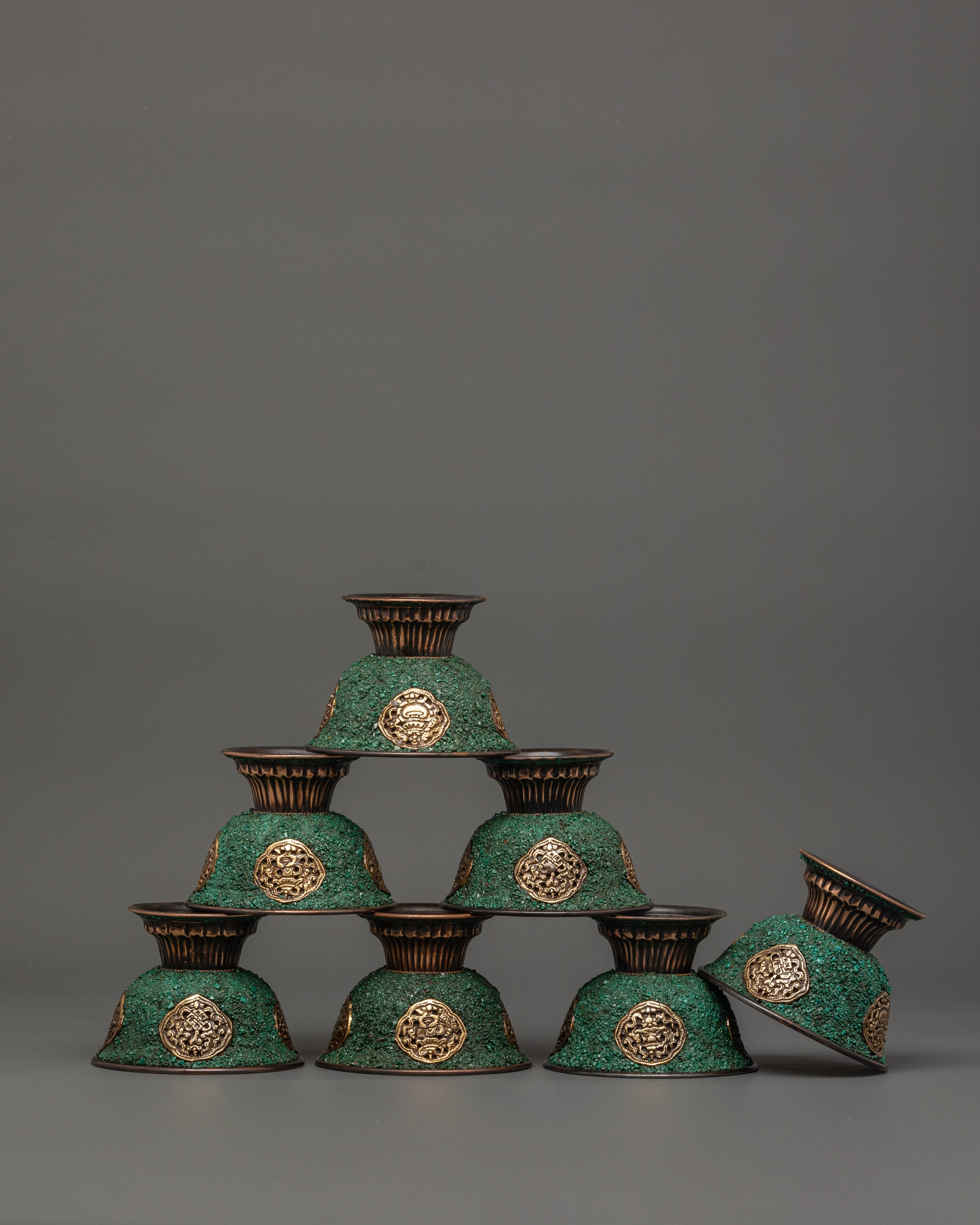 Oxidized Copper Offering Bowls | Tibetan Shrine Decor