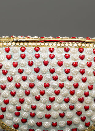 Handcrafted Pearl & Coral Side Bag | Decorative Bag