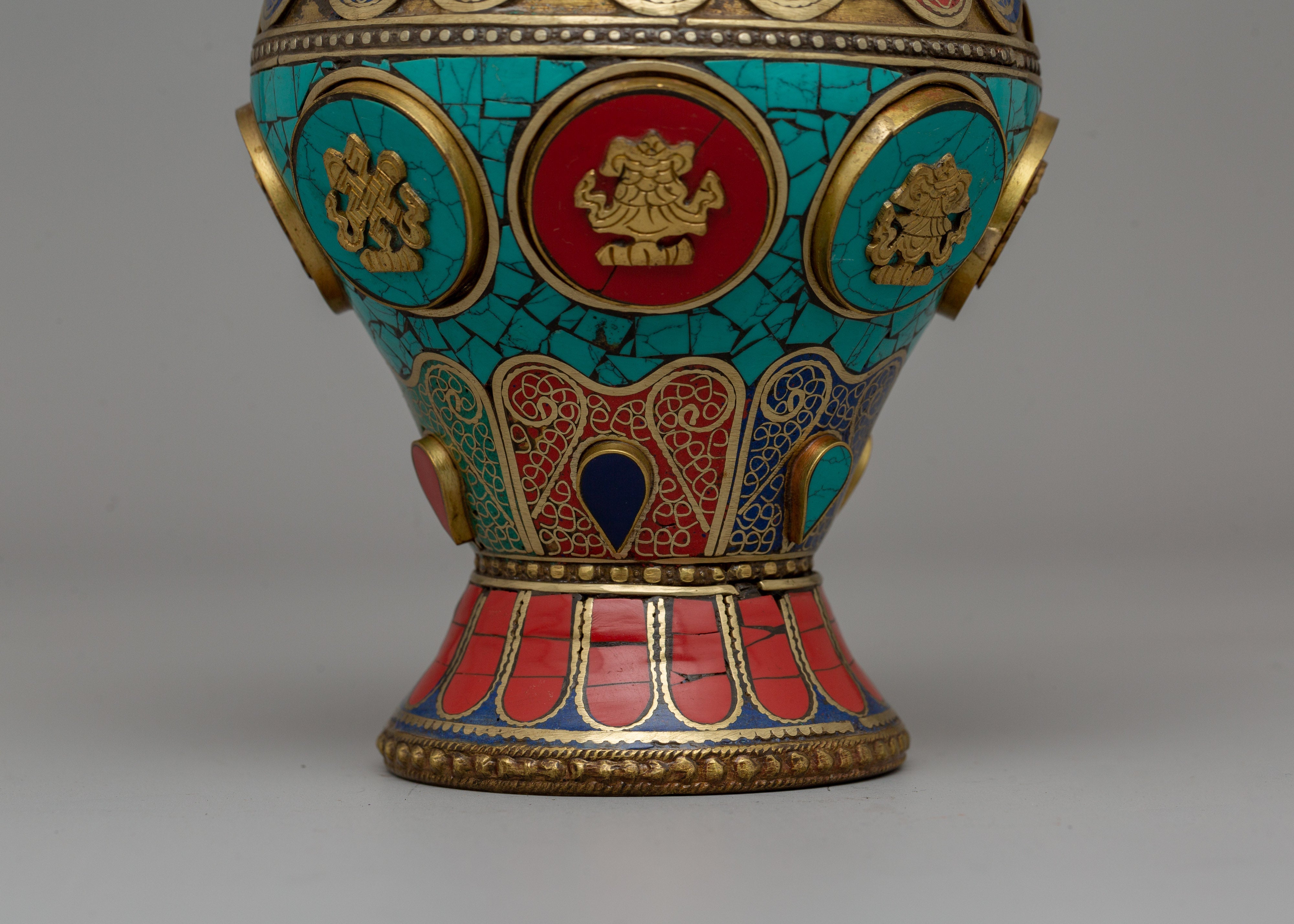 Tibetan Brass Flower Vase | Perfect for Floral Arrangements and Sacred Spaces