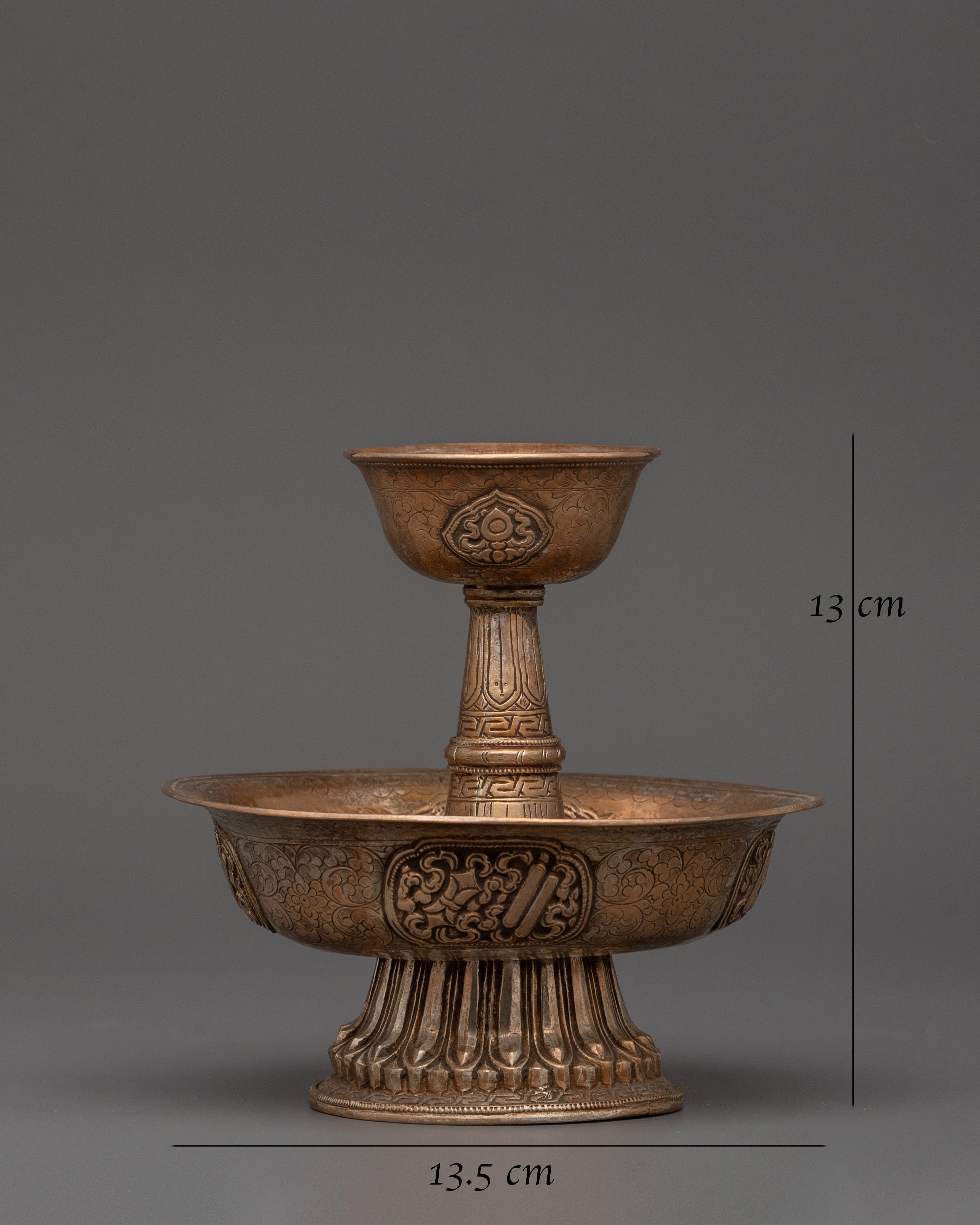 Silver Antique Serkyem Set | Offerings to Dharma Protectors
