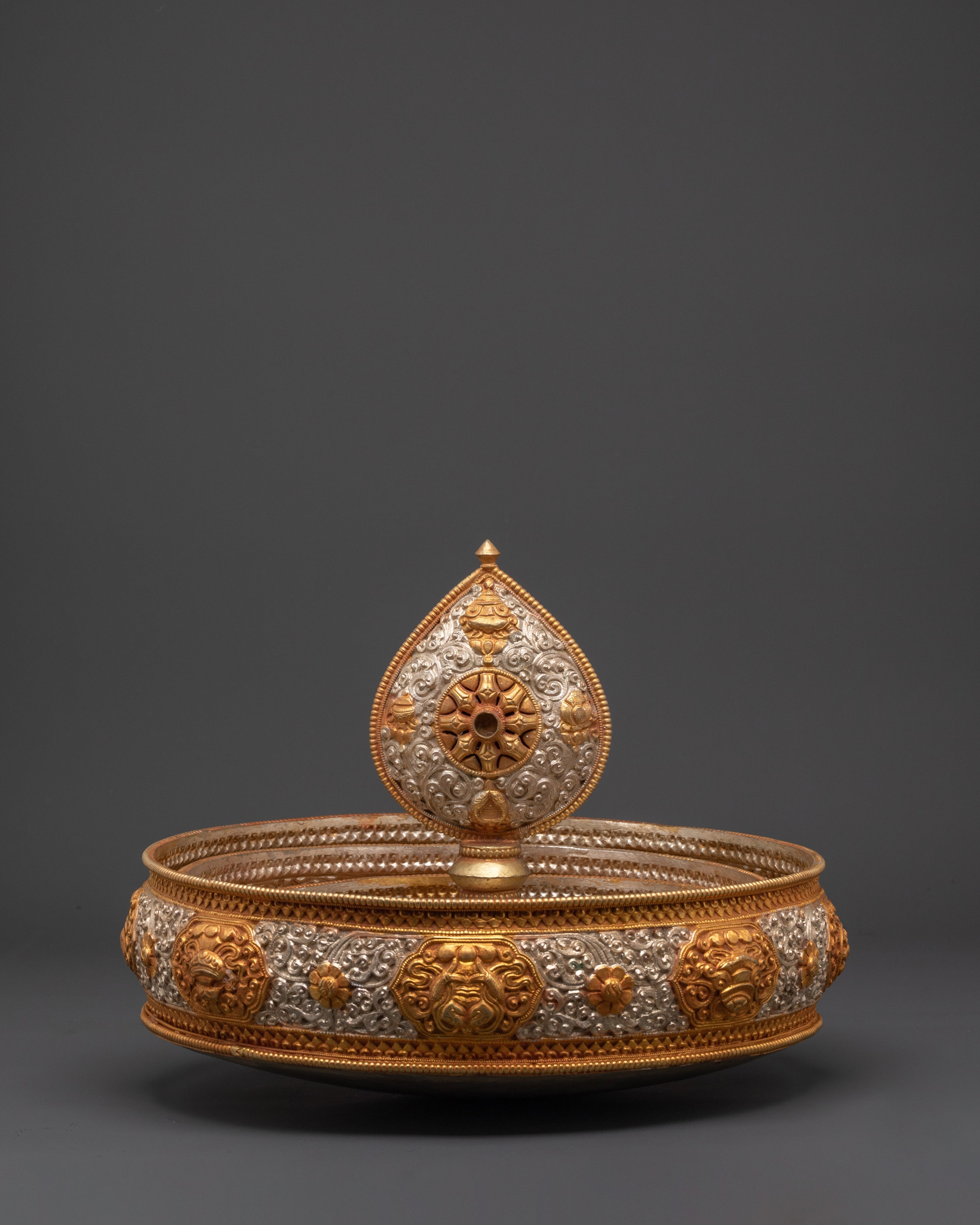 Elegant Himalayan Mandala Set | Crafted with Copper, Gold and Silver Plated