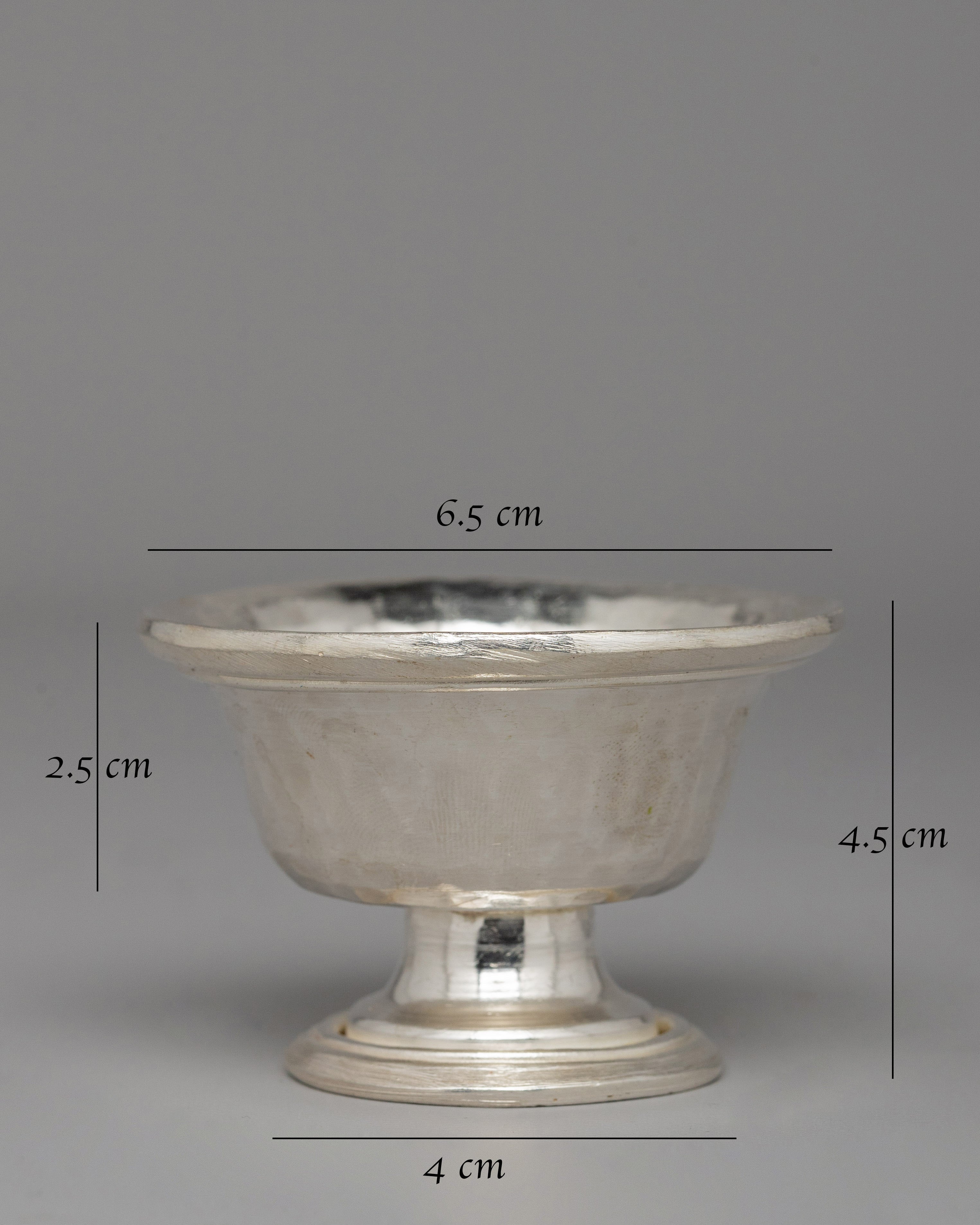 Silver-Plated Butter Lamp | Perfect for Buddhist Altars