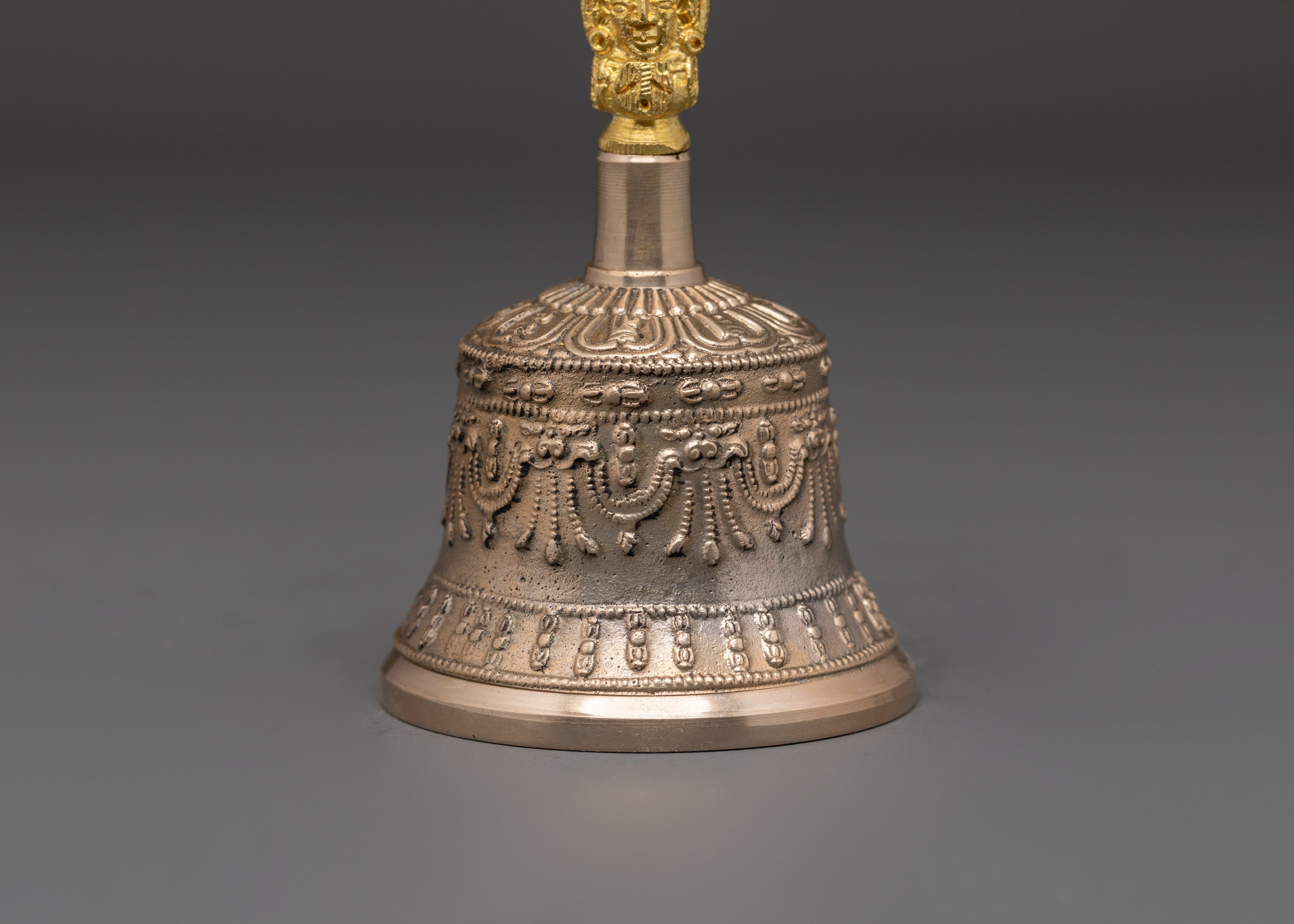 Traditional Ritual Bell and Vajra Set | Brass and Bronze Vajrayana Meditation Tool