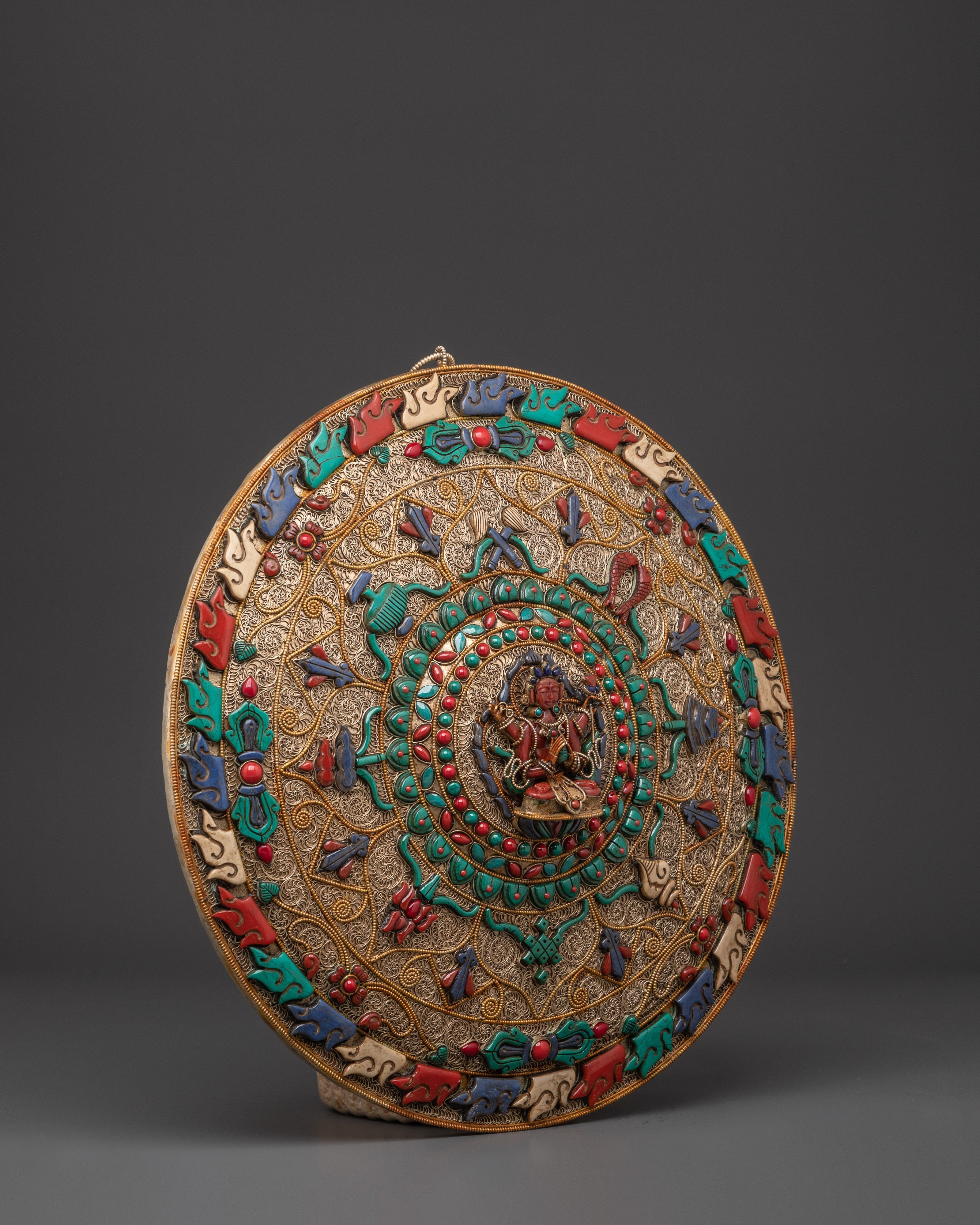 Handmade Chenrezig Buddhist Wall Hanging | Sacred Copper Wall Art