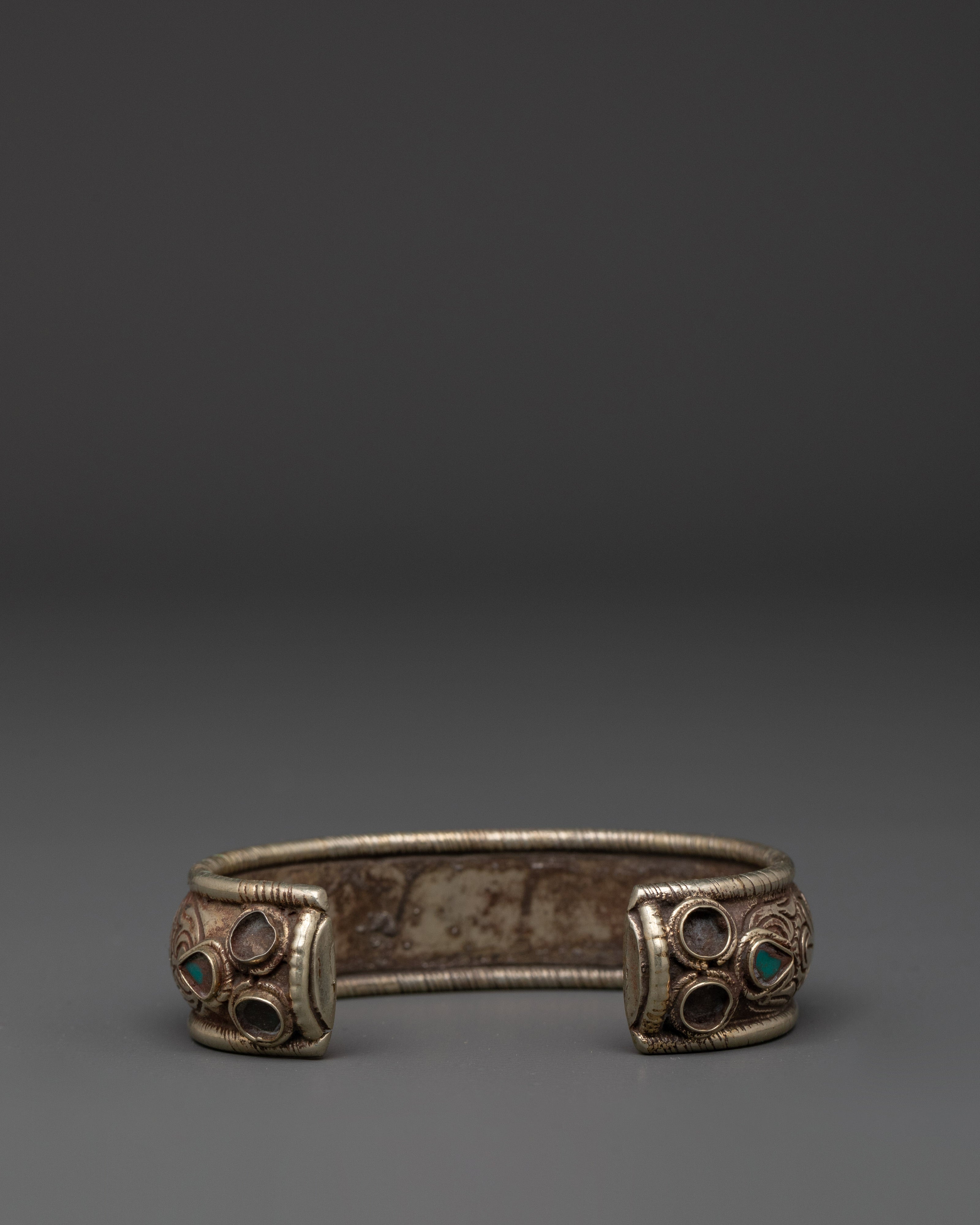 Handmade Traditional White Metal Tribal Bracelet | Spiritual Protection Bangle