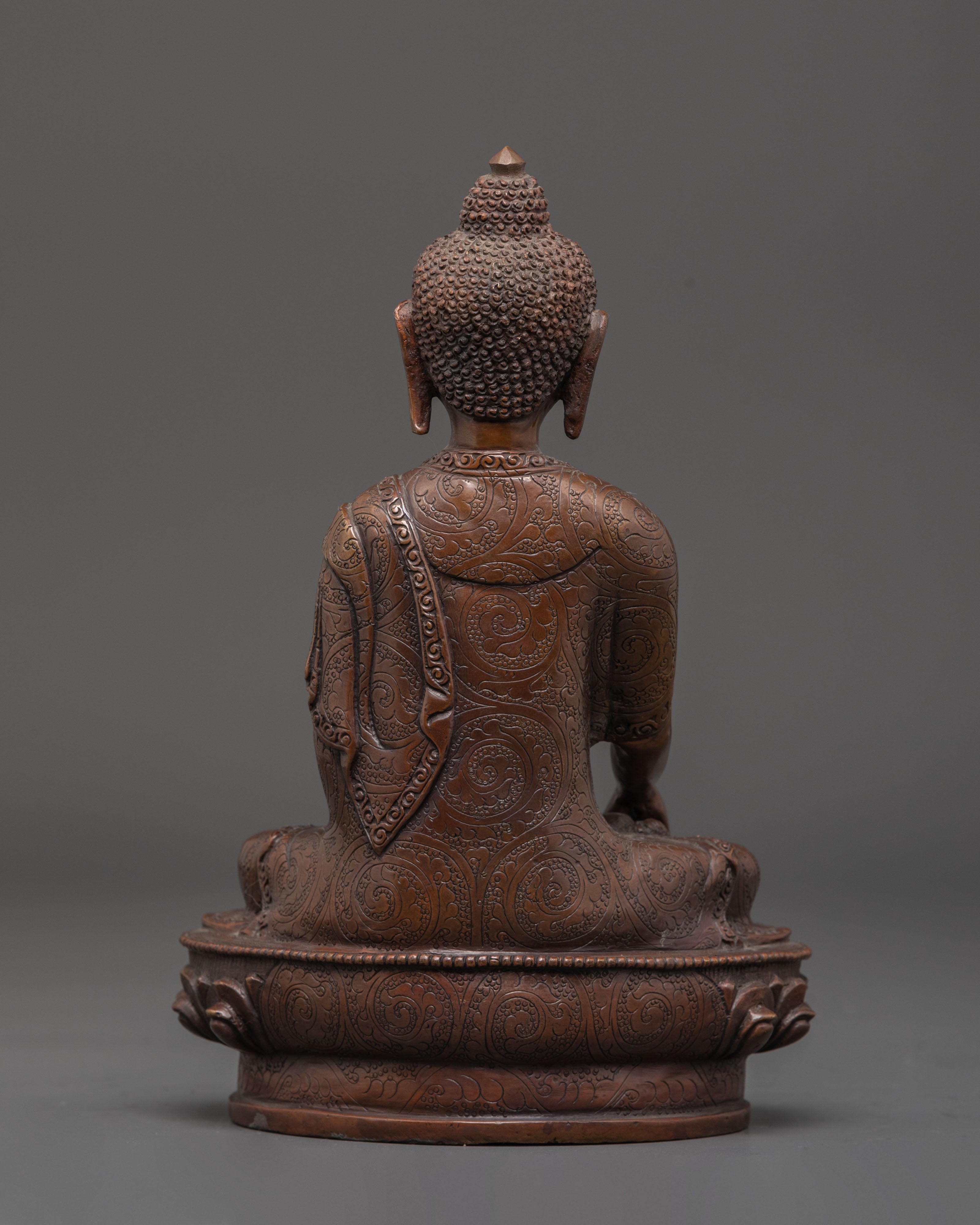 Handcrafted Tibetan Oxidized Shakyamuni Buddha Copper Art