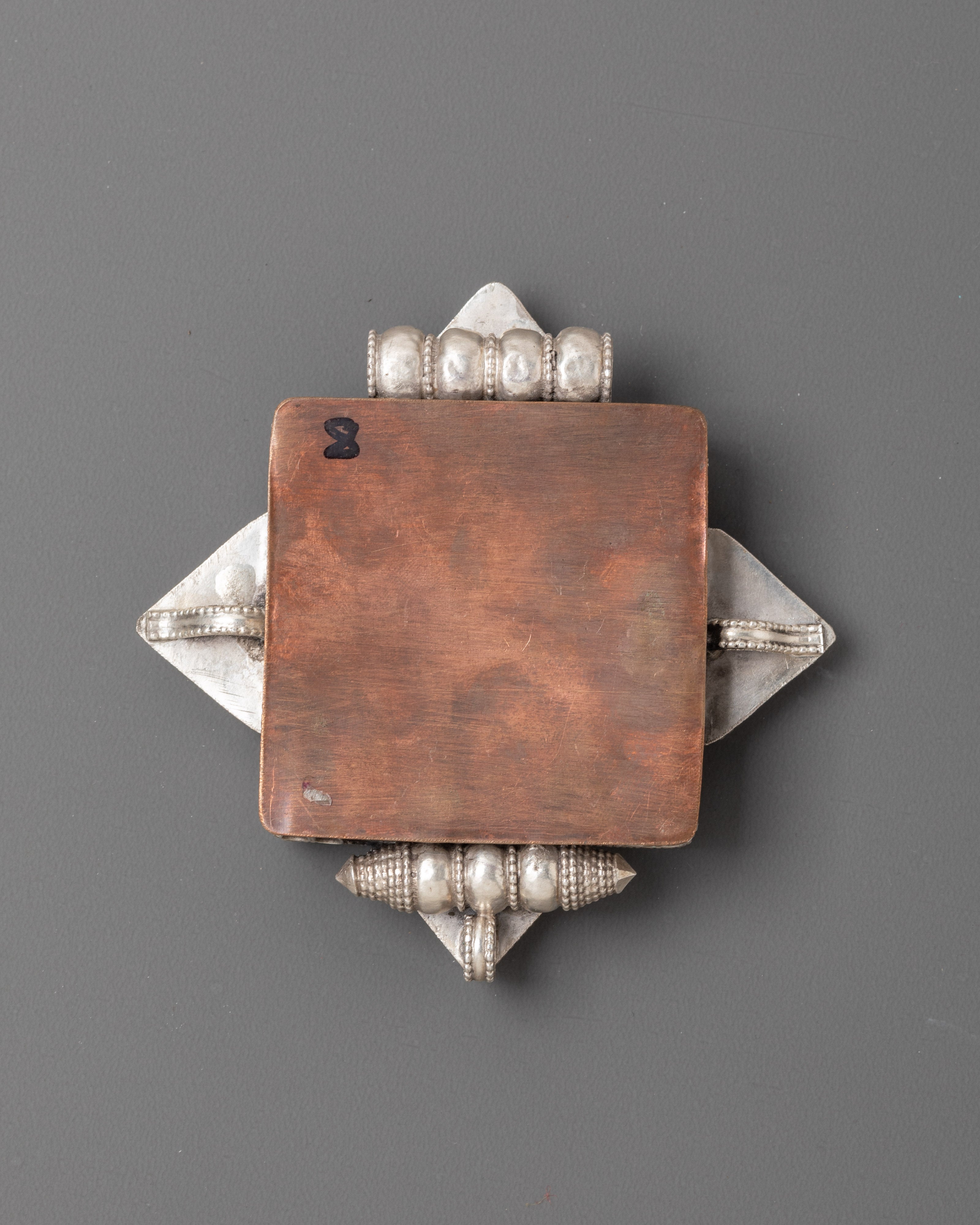 Ghau Box with Semi Precious Stones | Handcrafted Silver Ghau